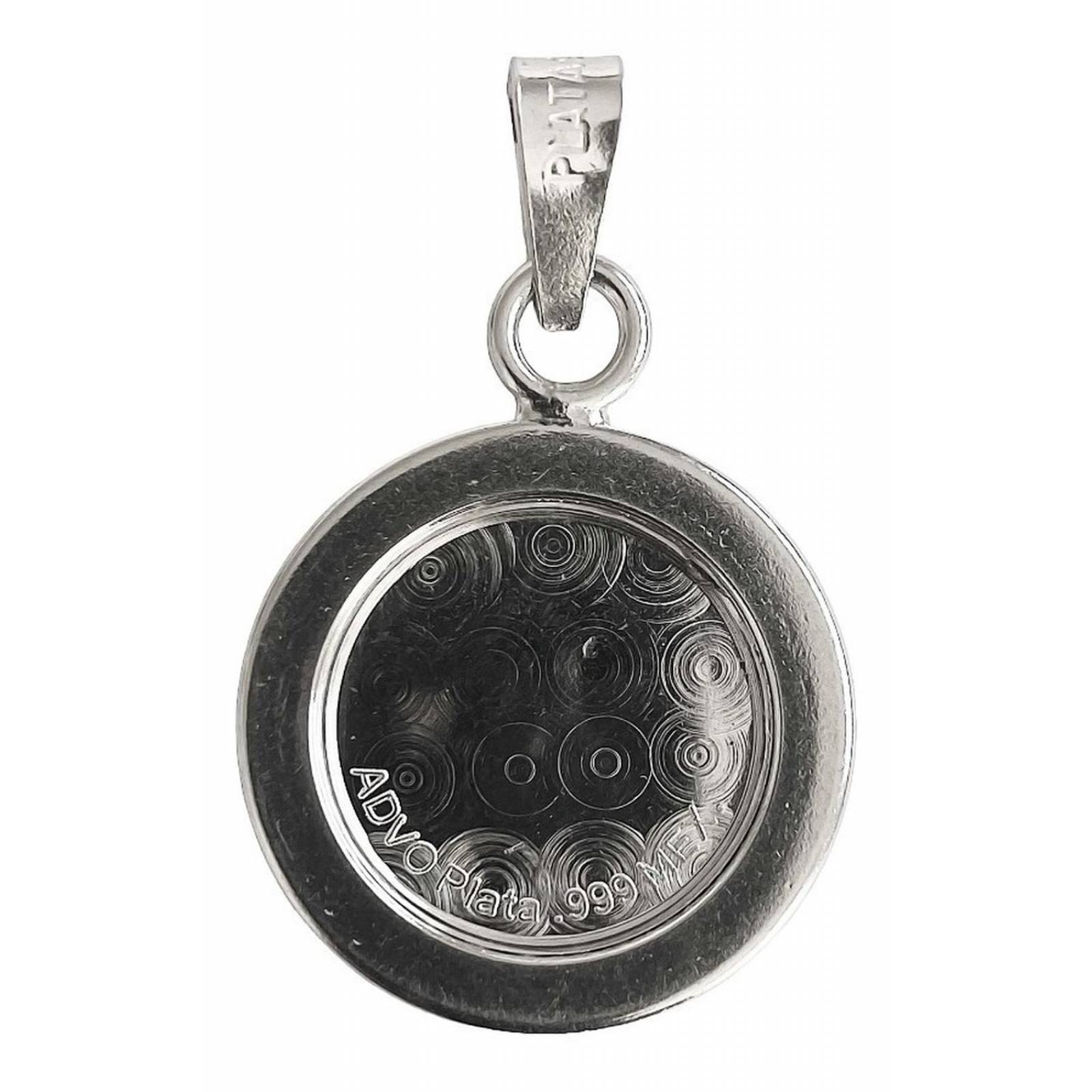 Dije Medalla San Miguel Arcangel Zirconias Plata Pura 999 