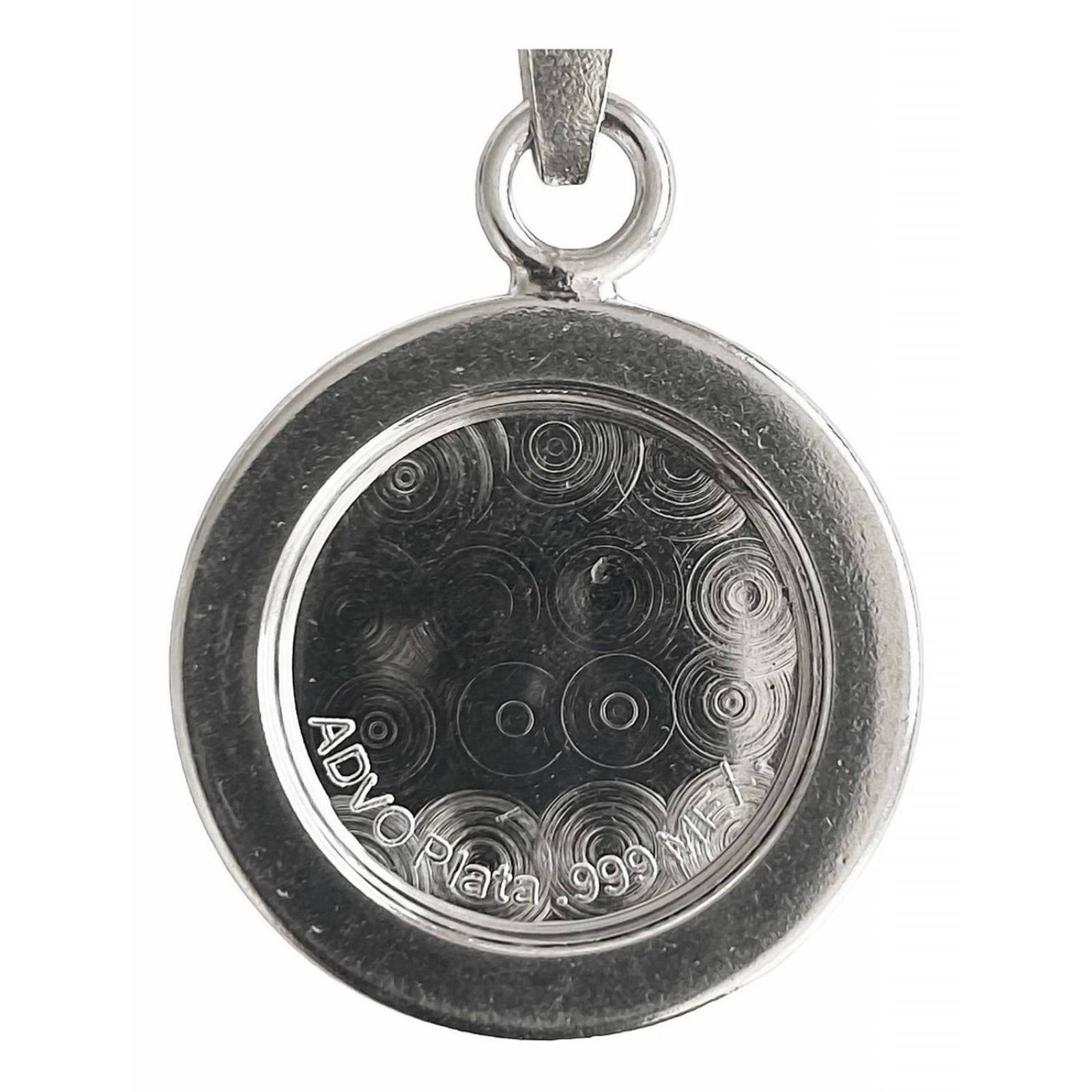 Dije Medalla San Miguel Arcangel Zirconias Plata Pura 999 