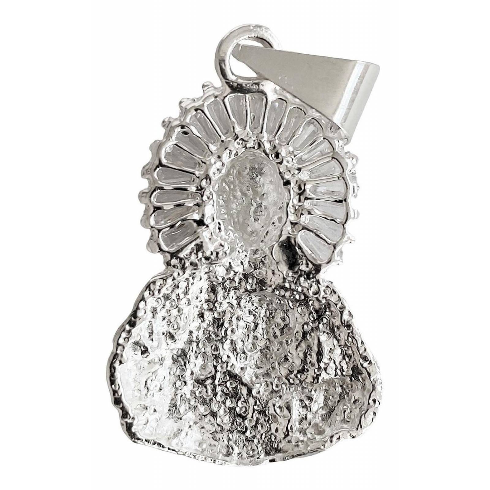 Medio Dije San Judas Tadeo Mediano Liso Con Piedra Plata 925 