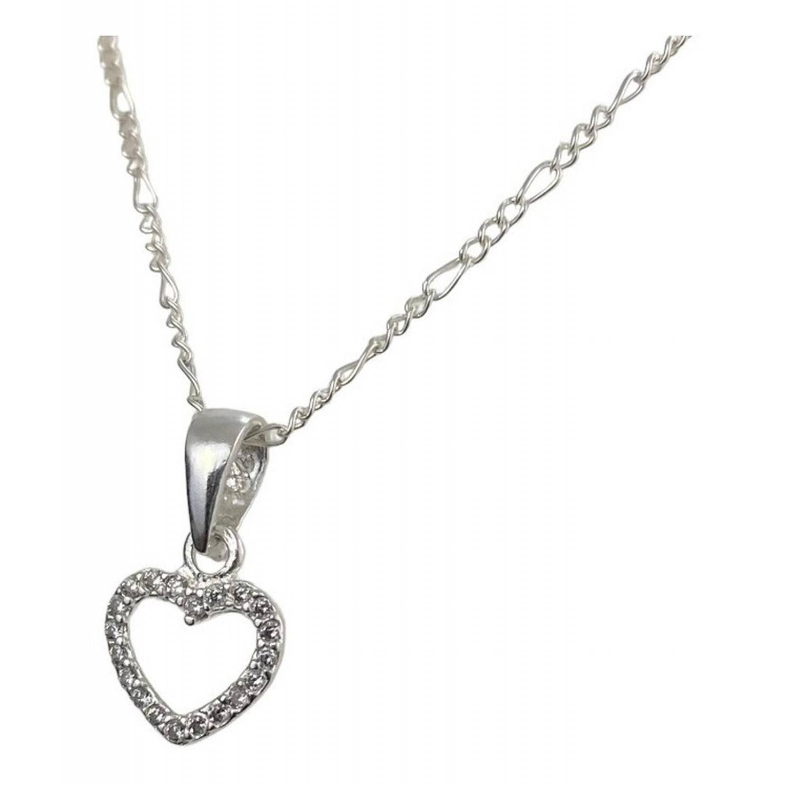 Juego Corazones Zirconia Amor Amistad +dije+cadena Plata 925 