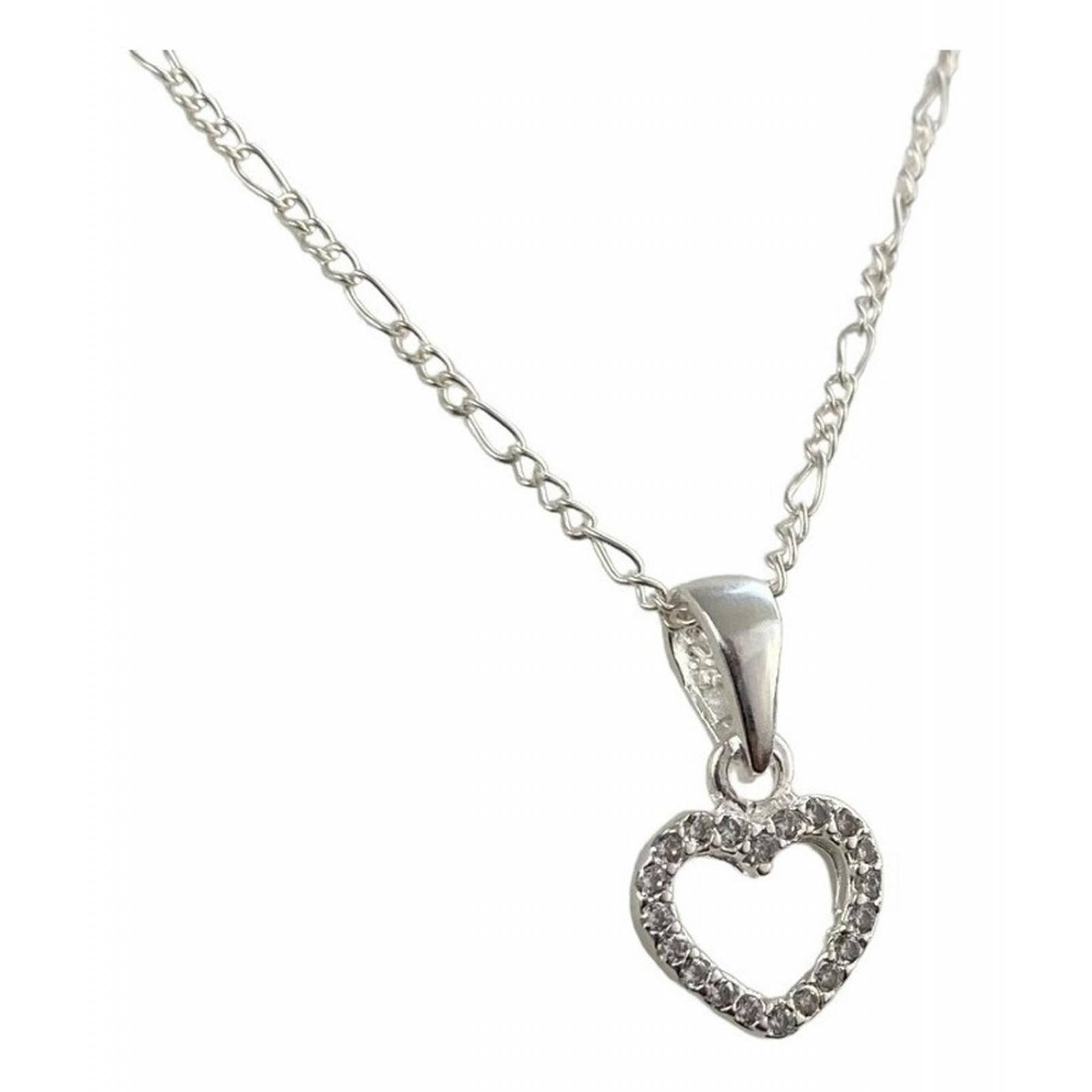 Juego Corazones Zirconia Amor Amistad +dije+cadena Plata 925 