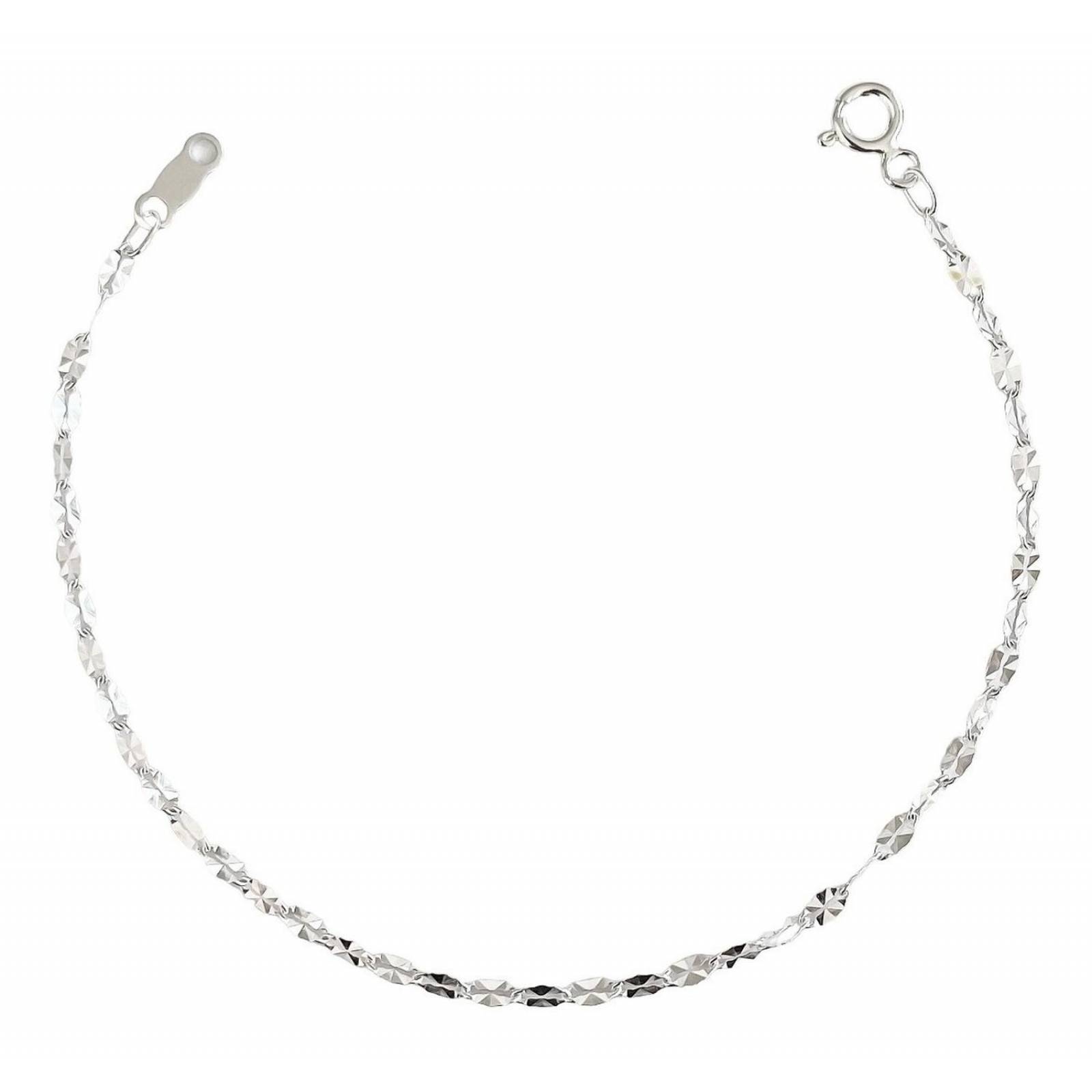Esclava Pulsera Granito De Cafe Regalo Plata 925 Mujer 2 Mm Largo/Ancho: 17 cm x 2 mm 6 cm - 17 cm Plateado