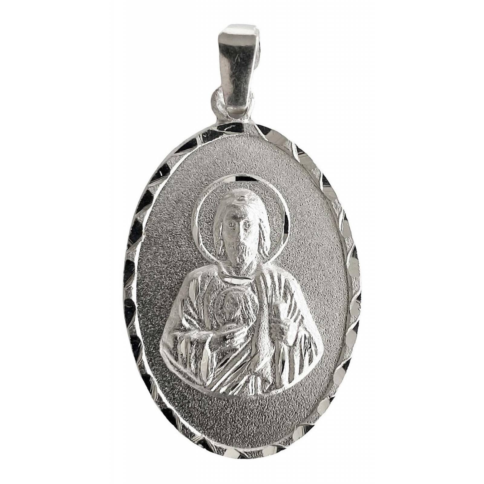Dije Medalla San Judas Tadeo Ovalada Mediana Plata Ley 925 