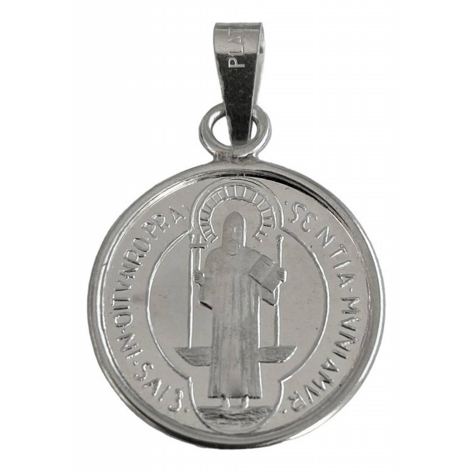 Dije Medalla San Benito Grande Plata Pura Ley 999 