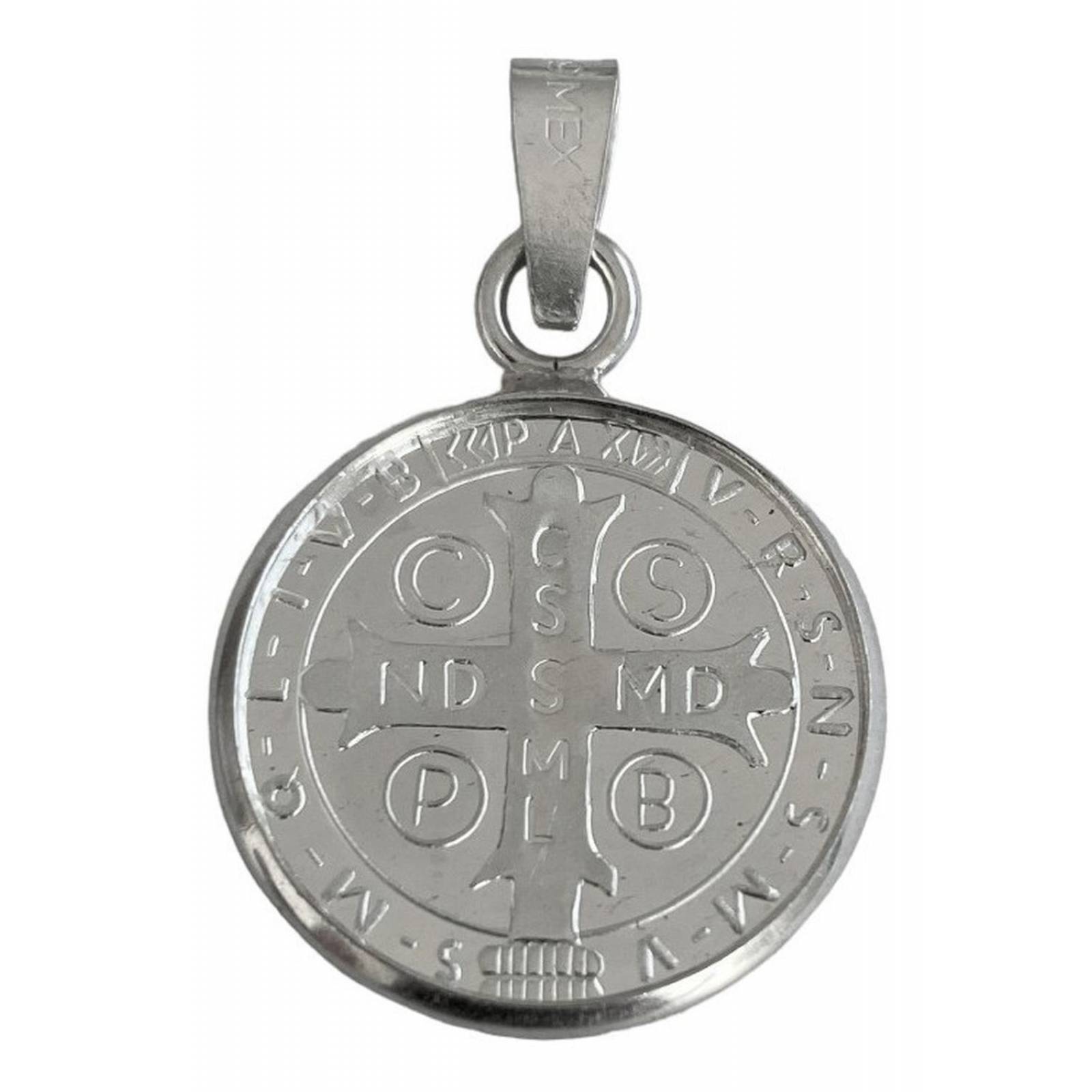 Dije Medalla San Benito Grande Plata Pura Ley 999 