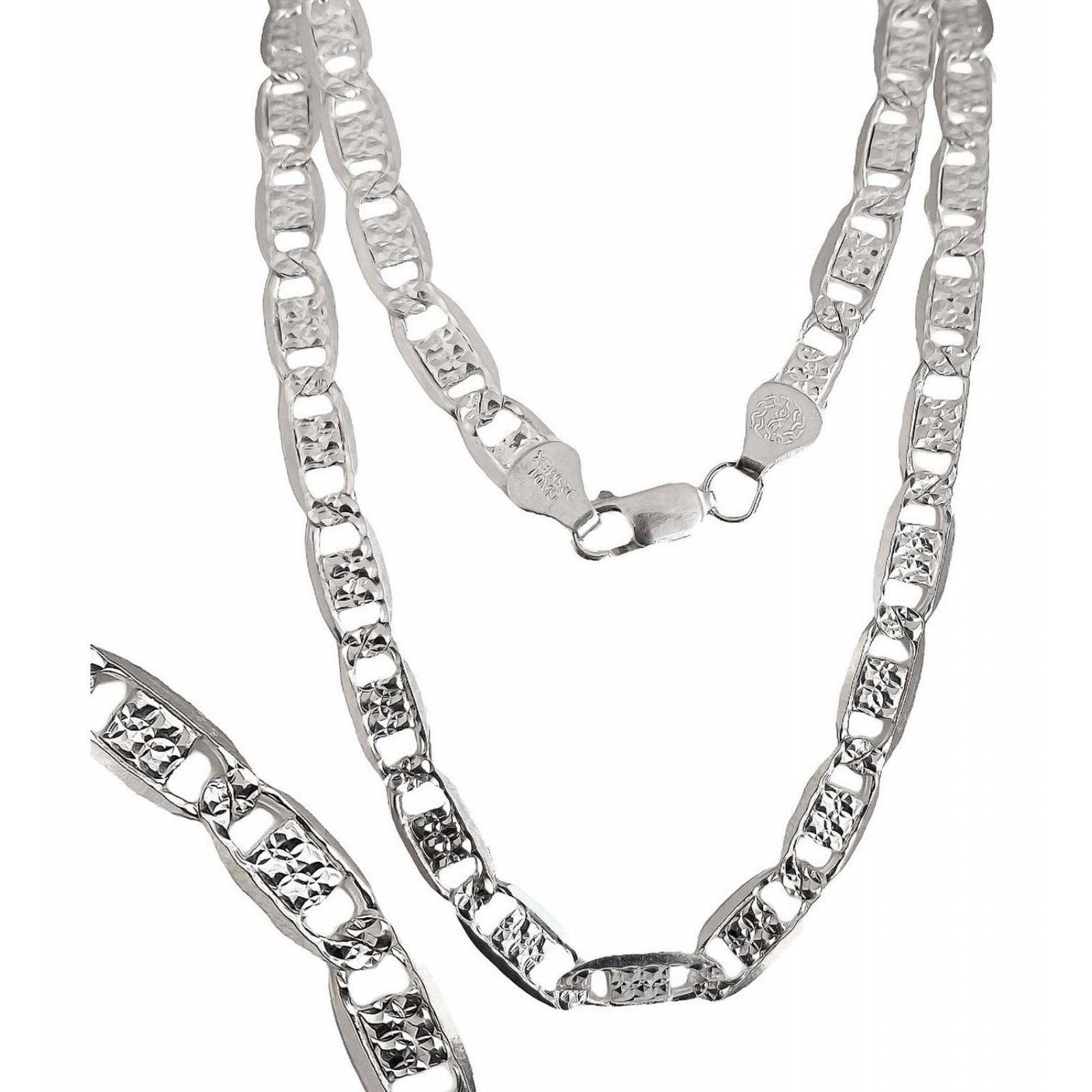 Cadena Diamantada Plata 925 Collar Hombre Gucci 60 Cm X 7 Mm 