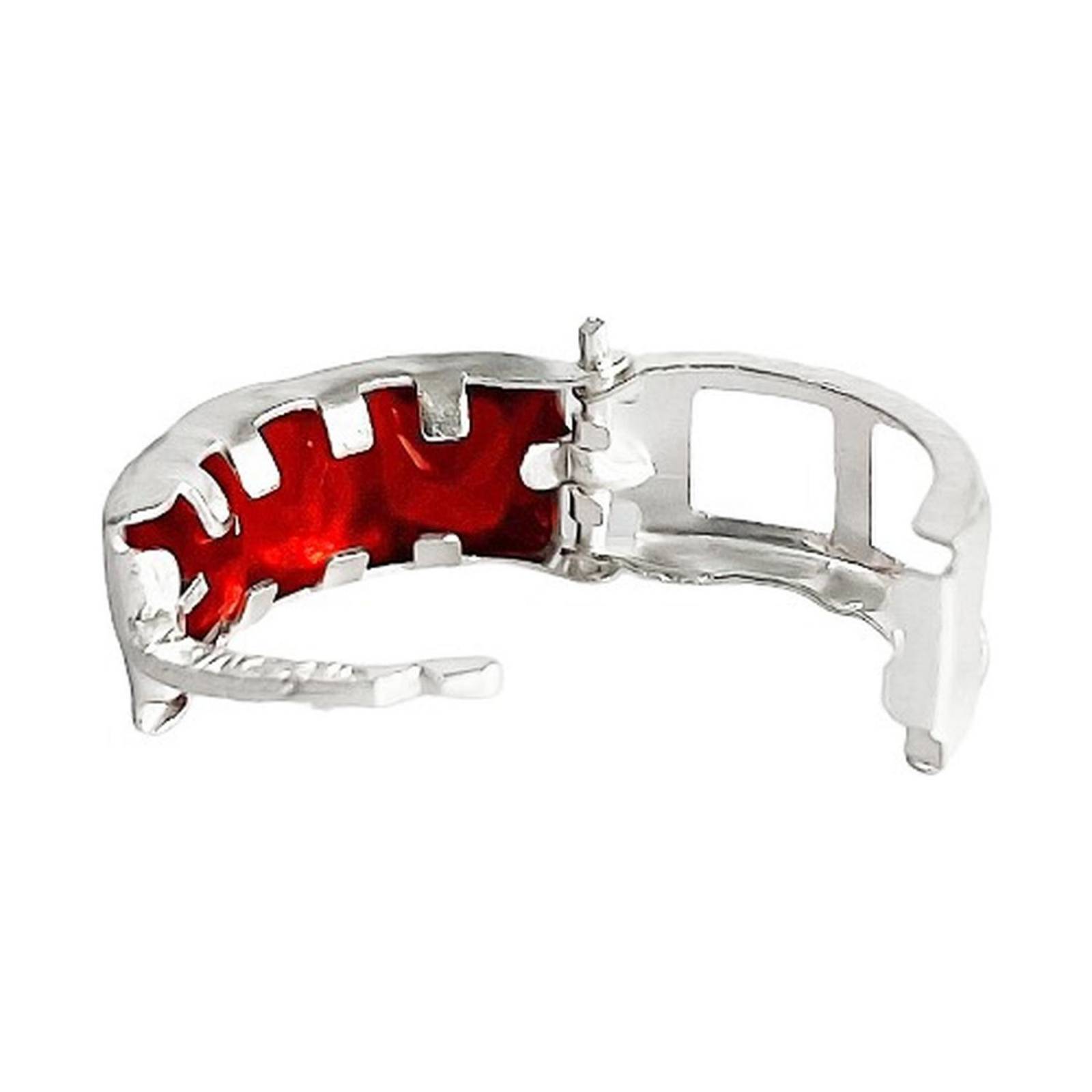 Aretes Huggies Arracadas 3 Zirconias Regalo Plata Ley 925 Rojo Alto/Ancho: 0.5 cm x  1.2 cm