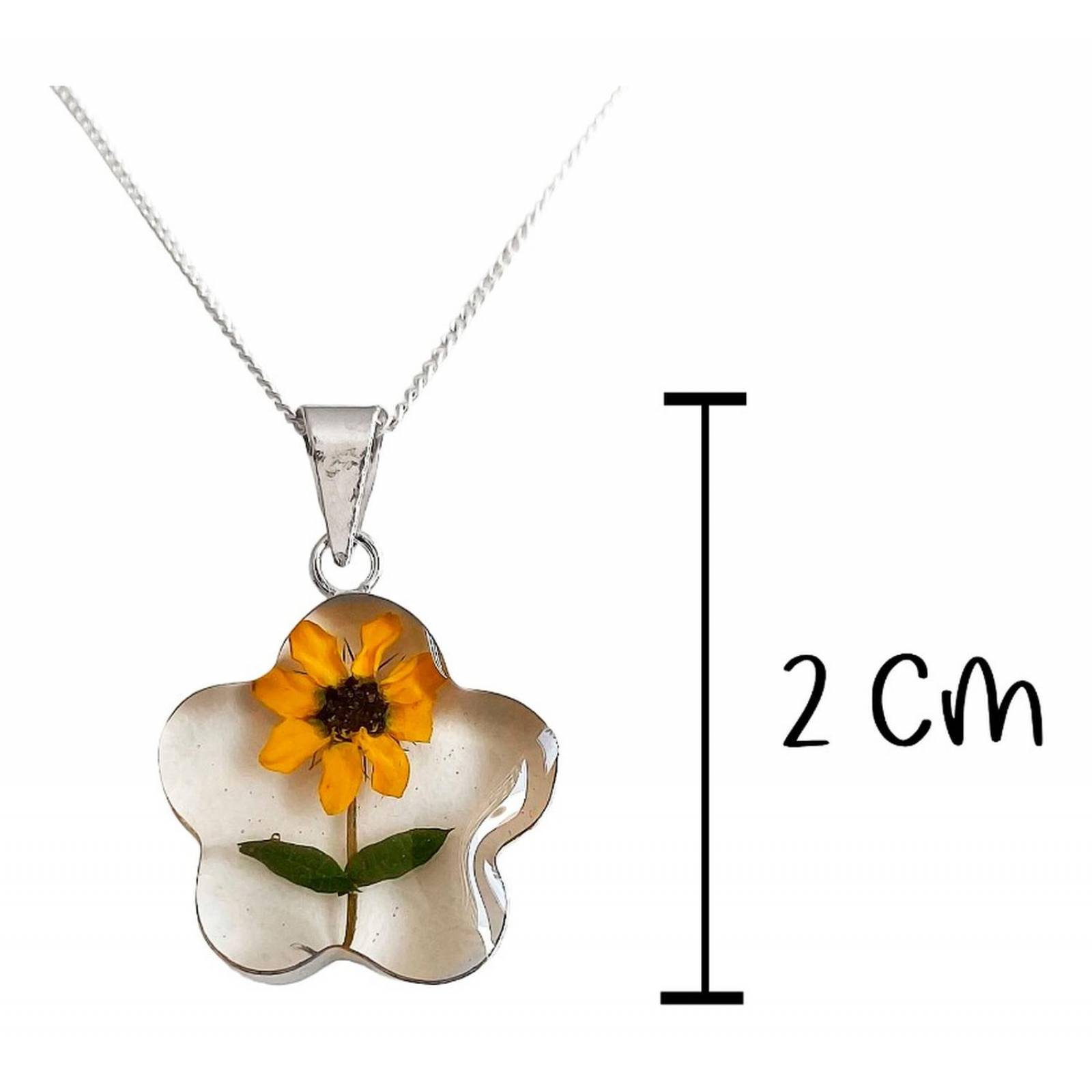 Shrek Collar Girasol Promesa Regalo Amor Amistad Plata S925 Flor Girasol Alto/Ancho: 2.3 cm x 2.3 cm