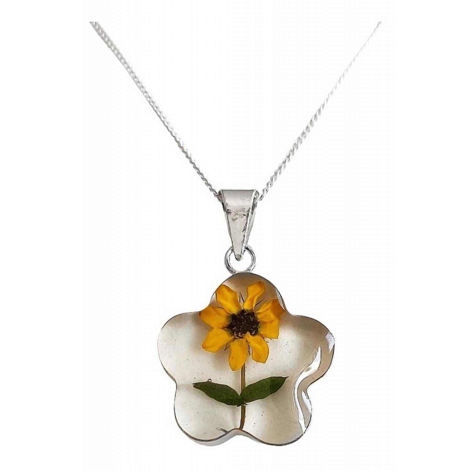Shrek Collar Girasol Promesa Regalo Amor Amistad Plata S925 Flor Girasol Alto/Ancho: 2.3 cm x 2.3 cm