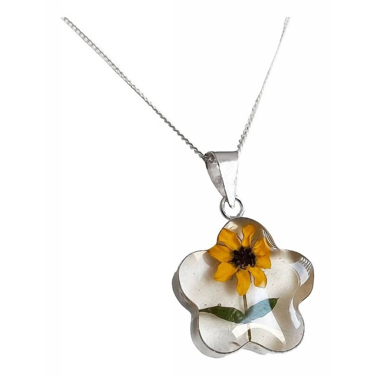 Shrek Collar Girasol Promesa Regalo Amor Amistad Plata S925 Flor Girasol Alto/Ancho: 2.3 cm x 2.3 cm