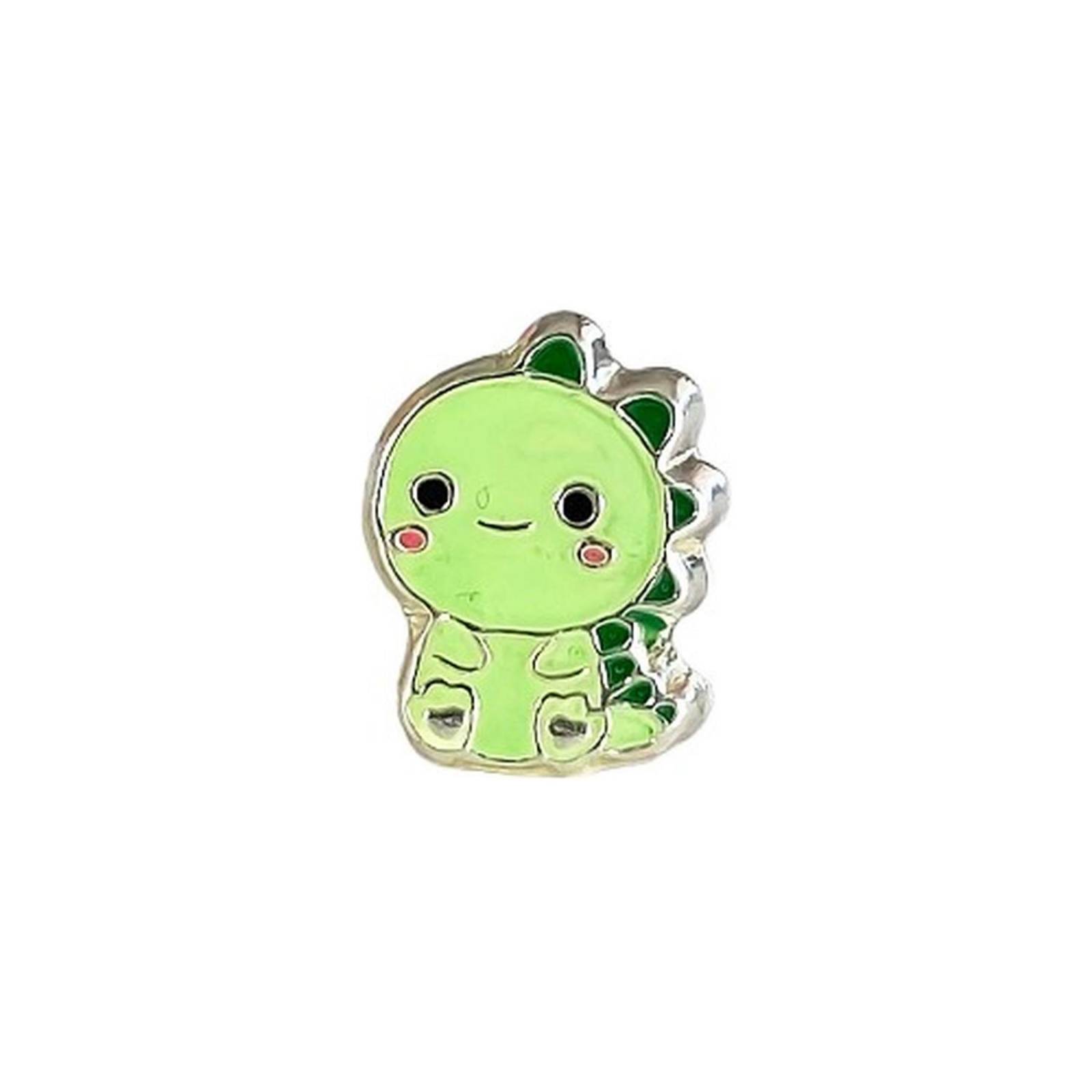 Aretes De Dinosaurio Niña Mujer Regalo Colores Plata Ley 925 Verde Alto/Ancho: 0.9 cm x  0.6 cm