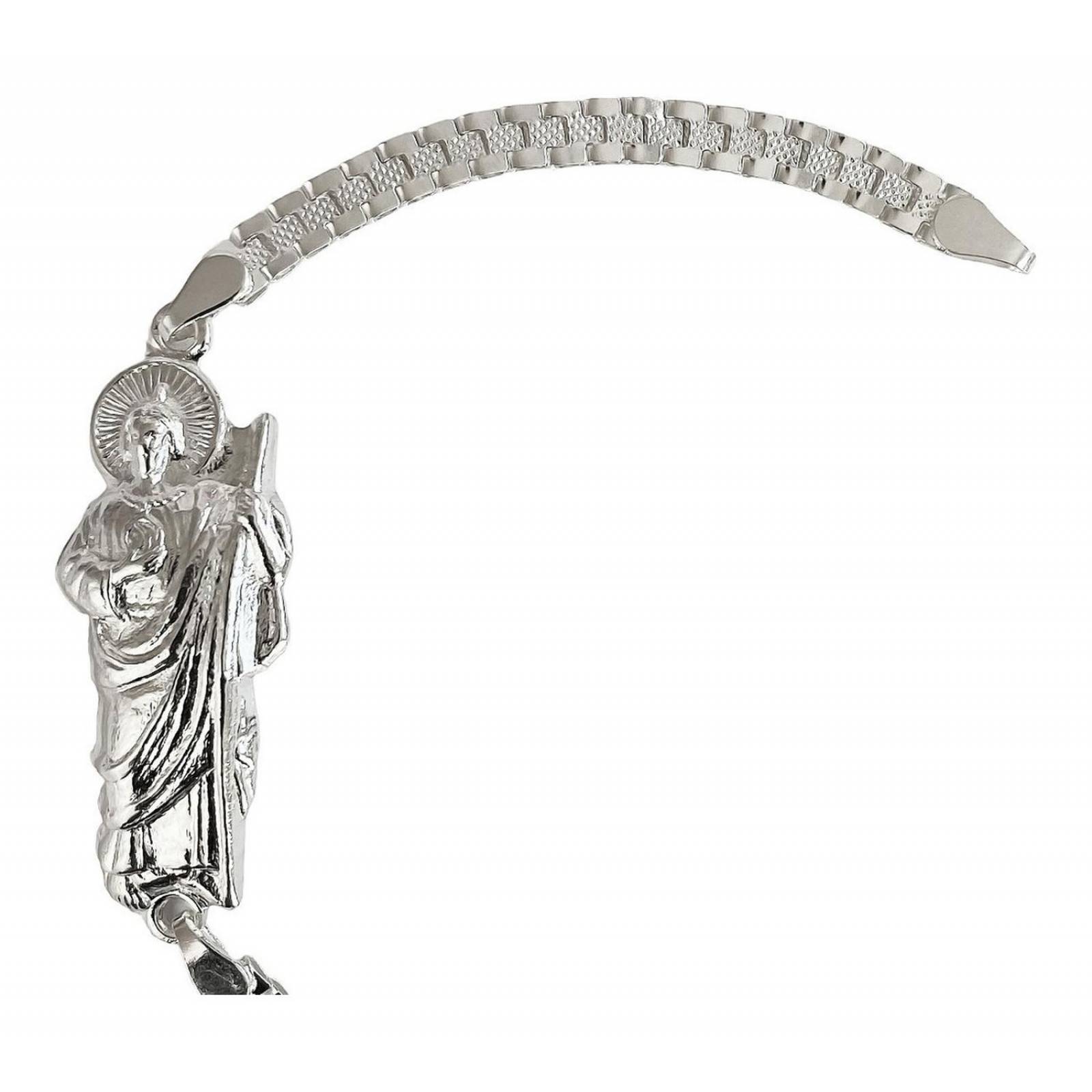 Pulsera Rolex Chica San Judas Esclava Plata Solida Ley 925 7 cm - 19 cm Largo/Ancho: 19 cm x 4 mm Plateado