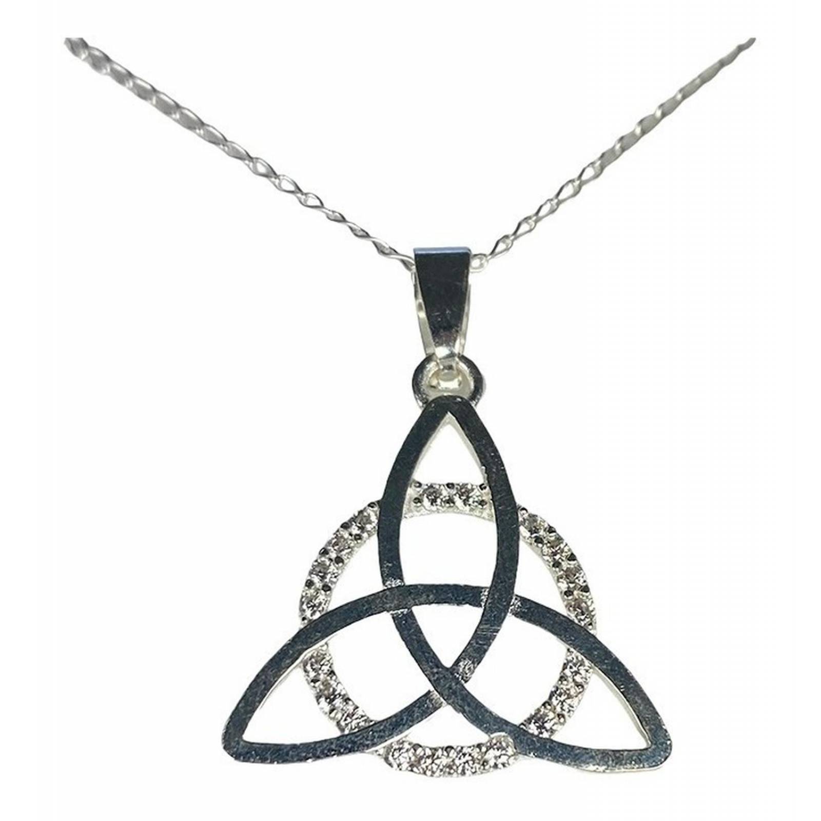 Dije De Triqueta Celta Plata Solida 925 + Cadena Plata 925 