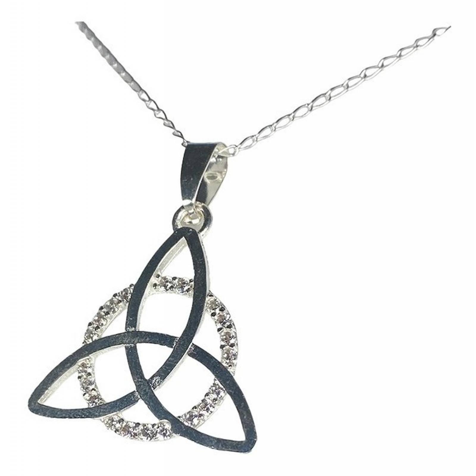 Dije De Triqueta Celta Plata Solida 925 + Cadena Plata 925 