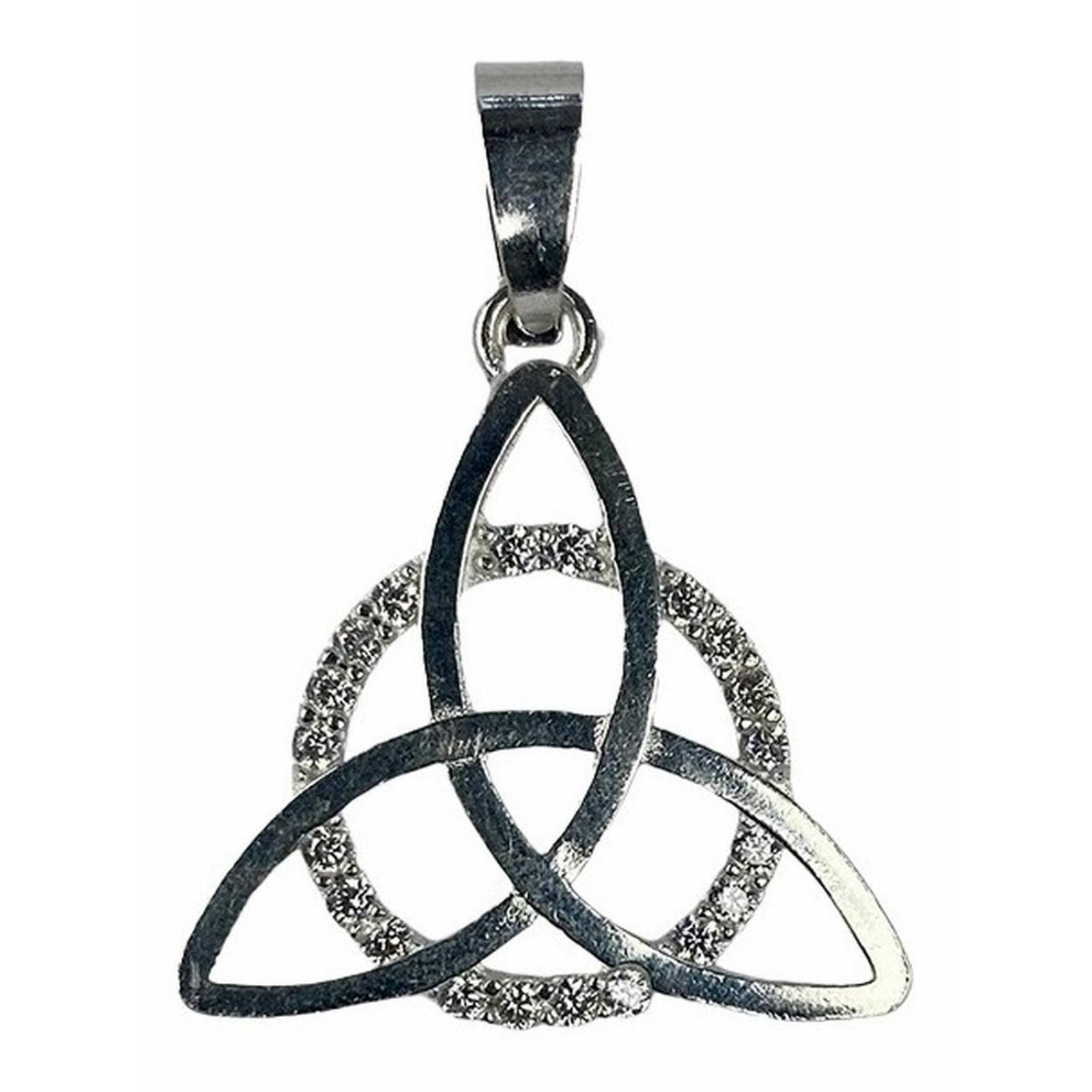 Dije De Triqueta Celta Plata Solida 925 + Cadena Plata 925 