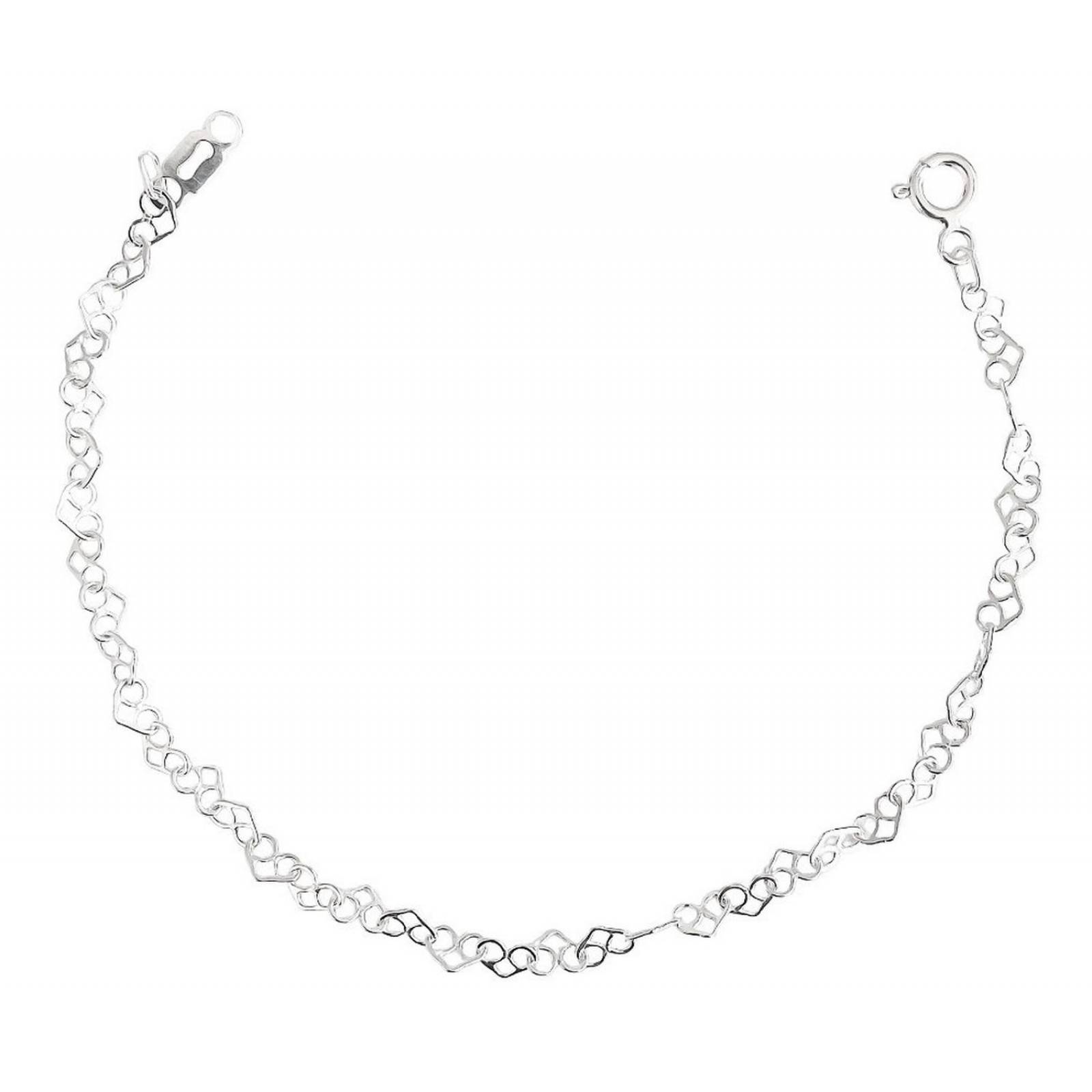 Pulsera Corazones Huecos Amor Amistad Regalo Plata 925 Largo/Ancho: 18.5 cm x 4 mm Corazones encontrados 6 cm - 18.5 cm