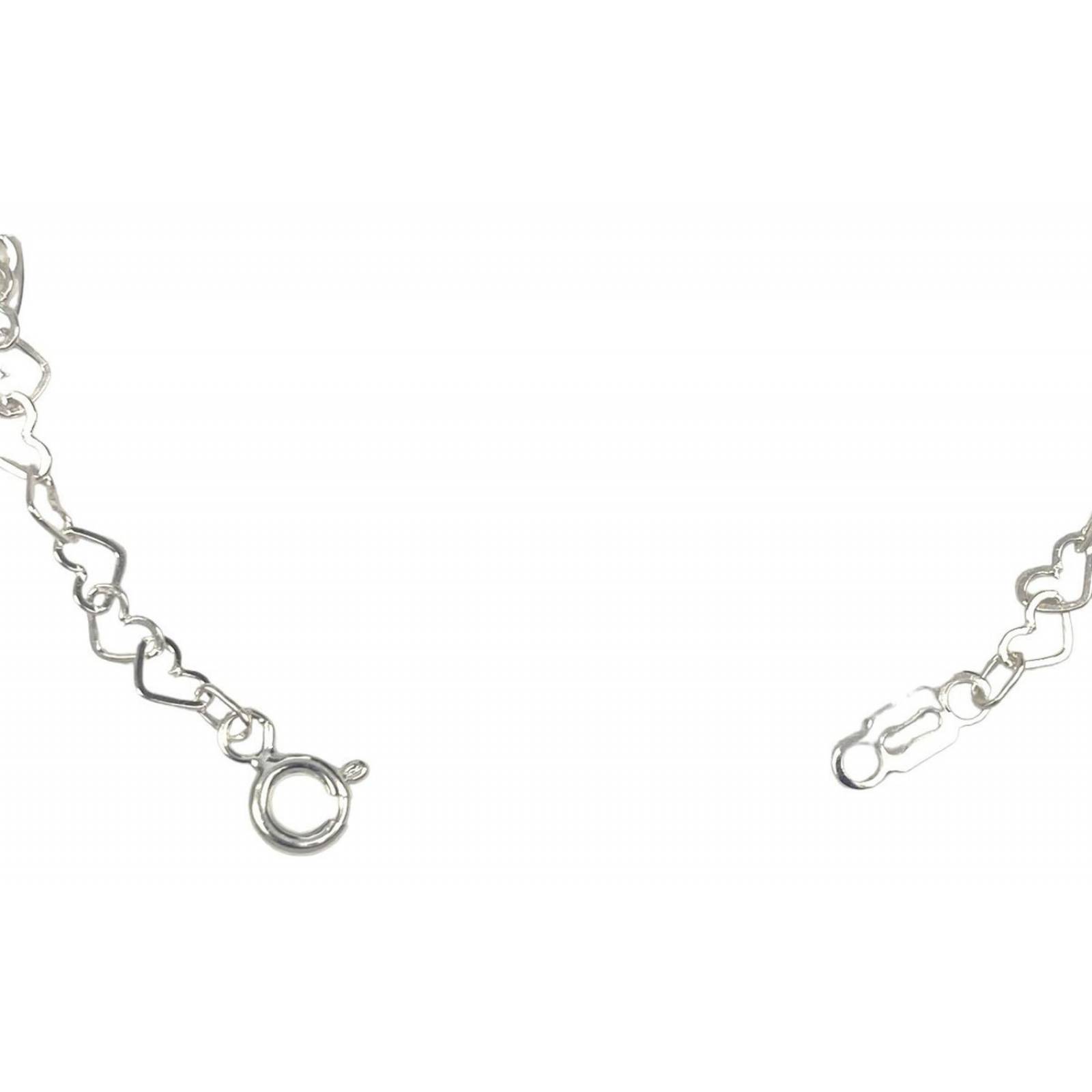 Pulsera Corazones Huecos Amor Amistad Regalo Plata 925 6 cm - 17 cm Corazones separados Largo/Ancho: 17 cm x 4 mm