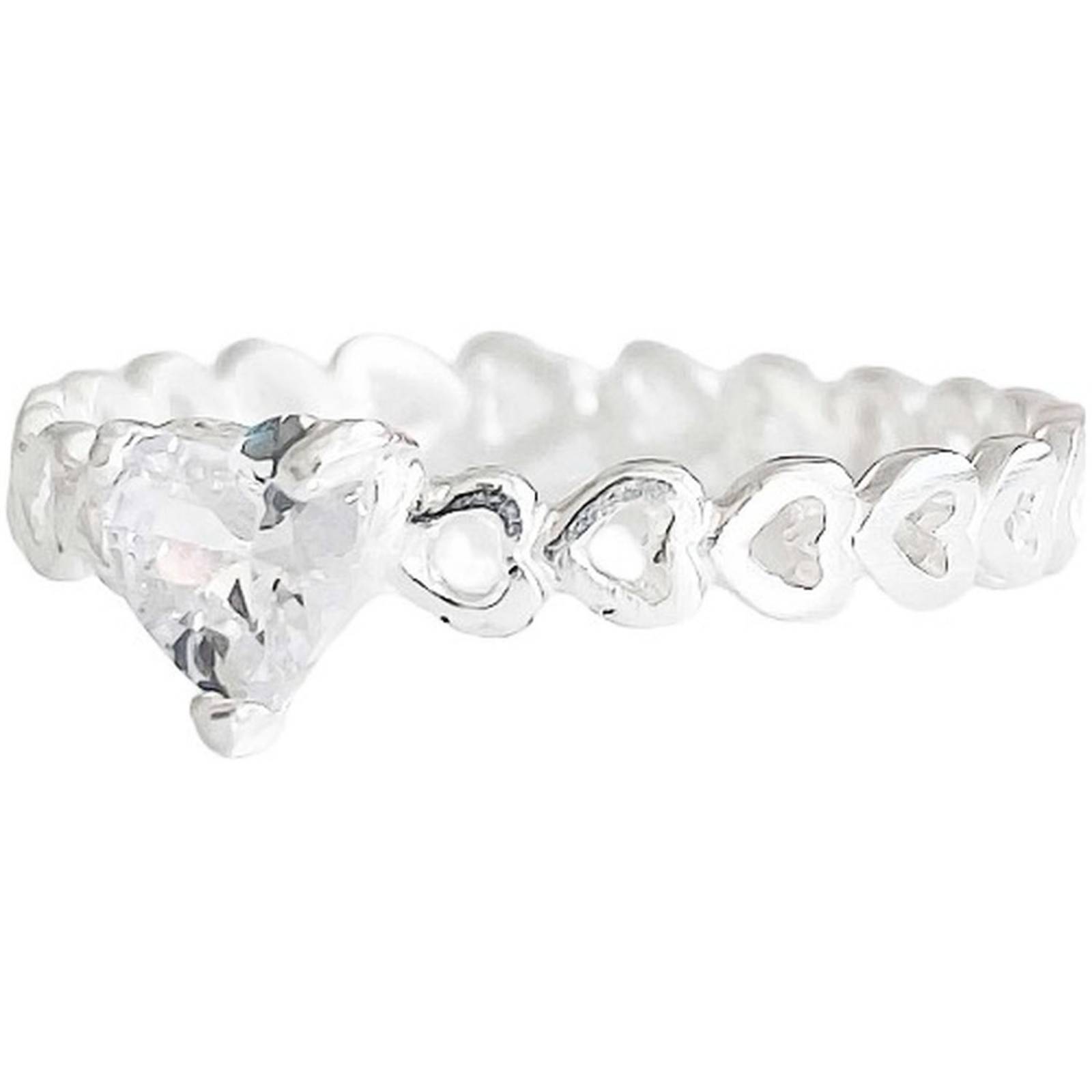 Anillo Corazón Promesa Compromiso Promesa Solida 925 Blanco 9.5