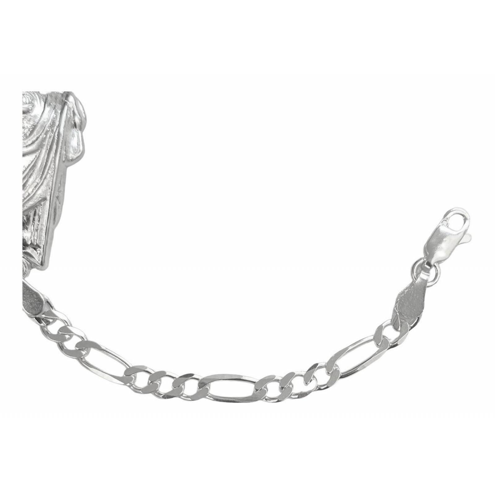 Pulsera San Judas Tadeo Liso Esclava Plata Solida Ley 925 Plateado Largo/Ancho: 19.5 cm x 4 mm 6 cm - 19.5 cm