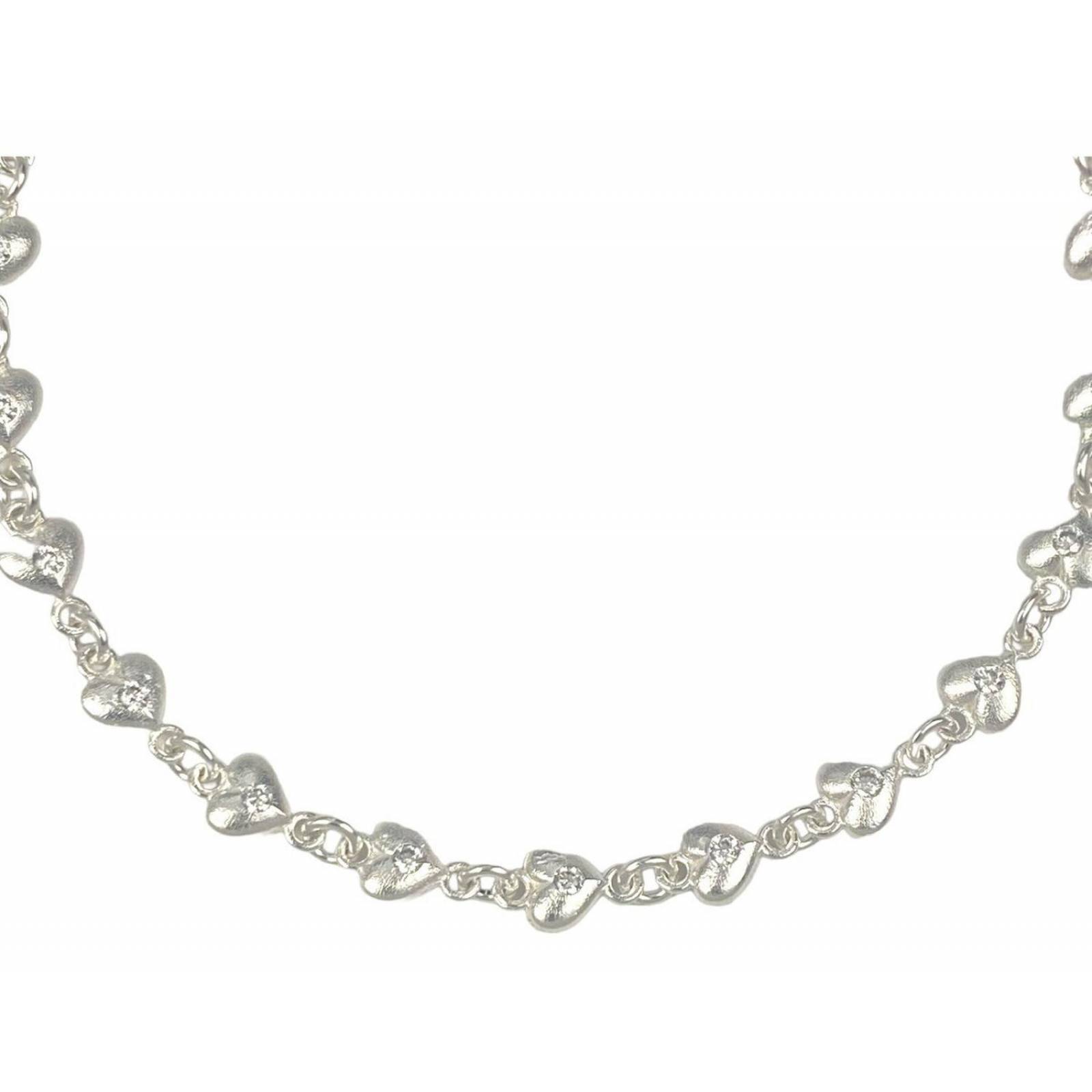 Pulsera Corazones Rellenos Amor Amistad Regalo Plata 925 