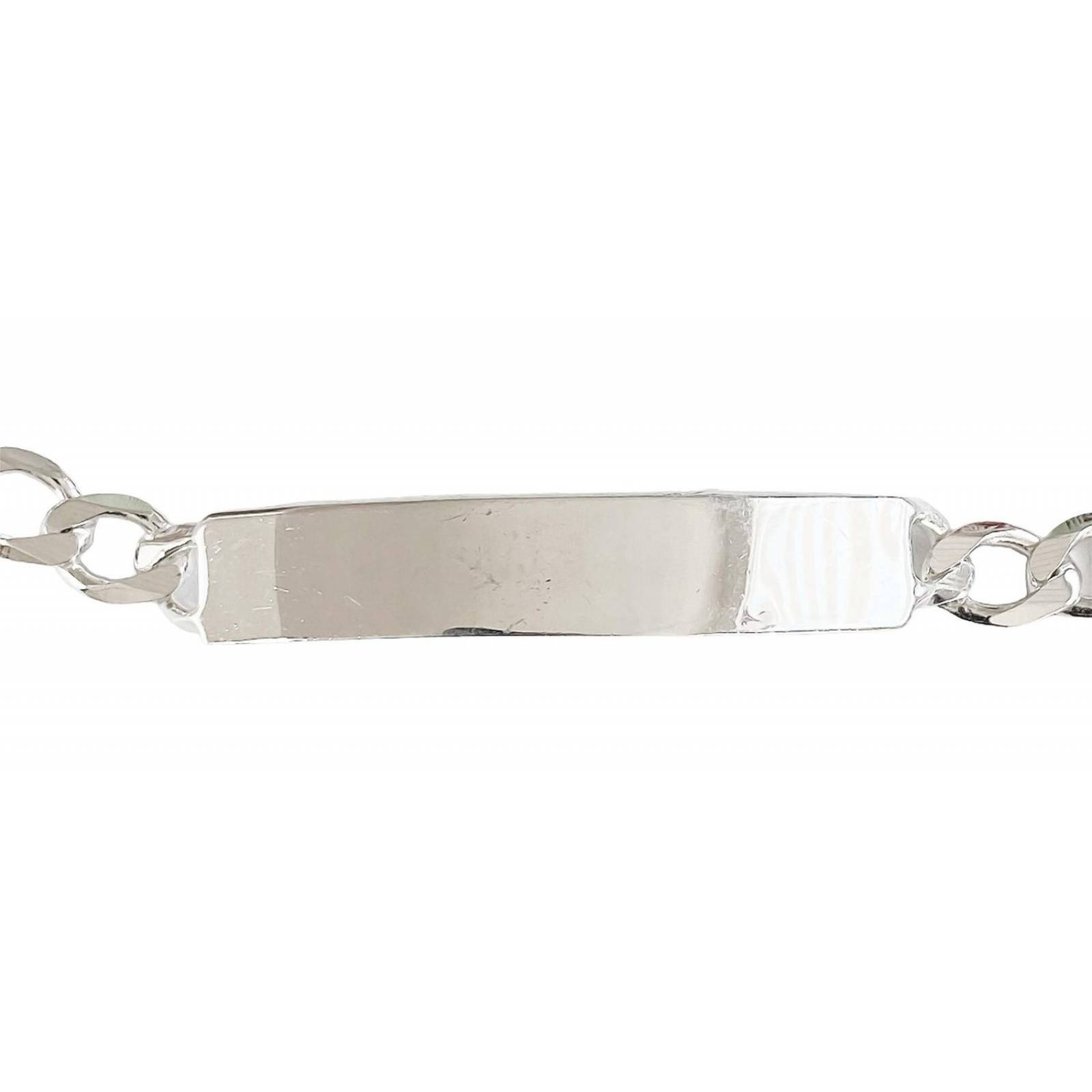 Esclava Hombre Pulsera Cubana Plata 925 Placa Gruesa 7.5 Mm Plateado Largo/Ancho: 20 cm x 7.5 mm 7 cm - 20 cm