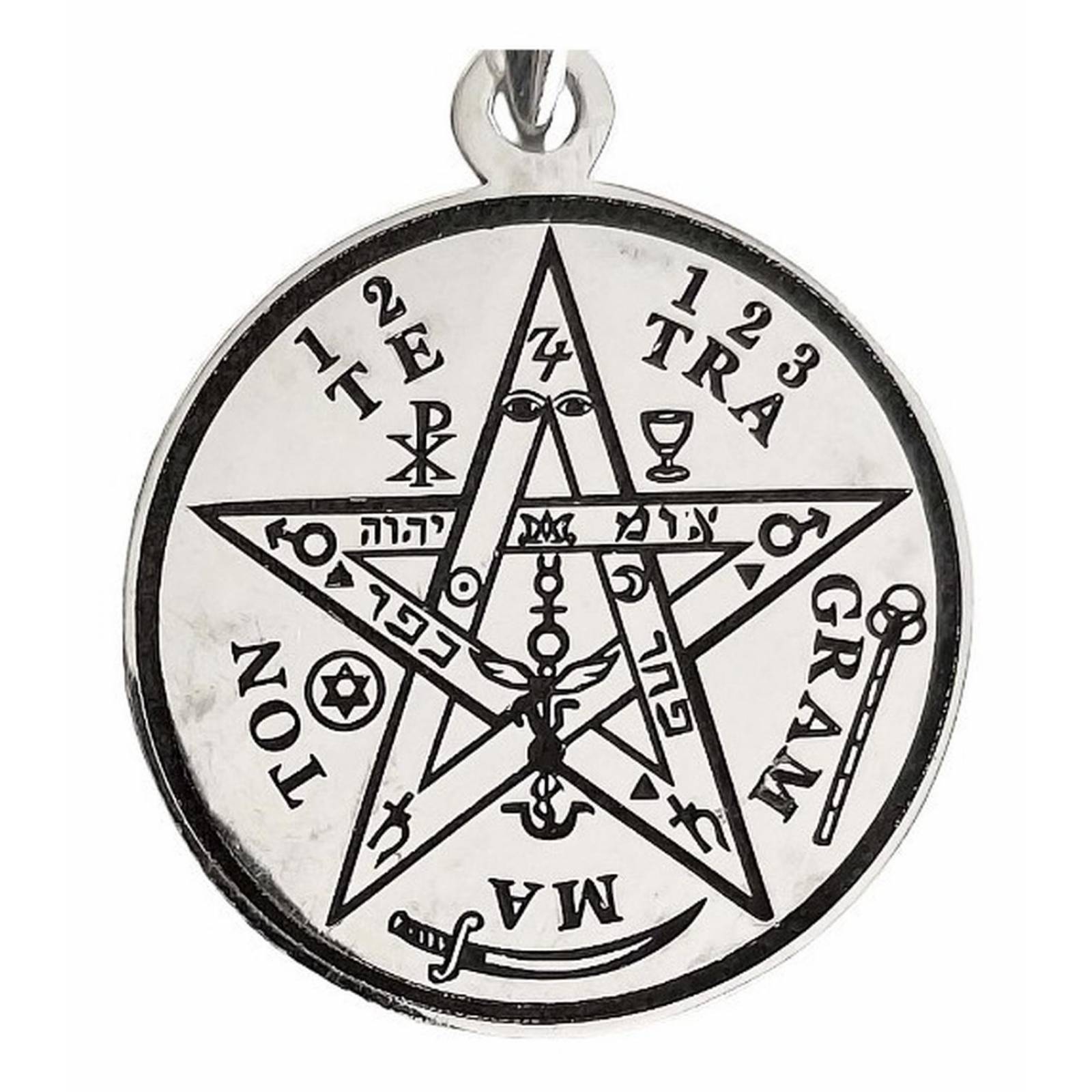 Dije A Laser Tetragramaton Pentagrama Plata Solida Ley 925 