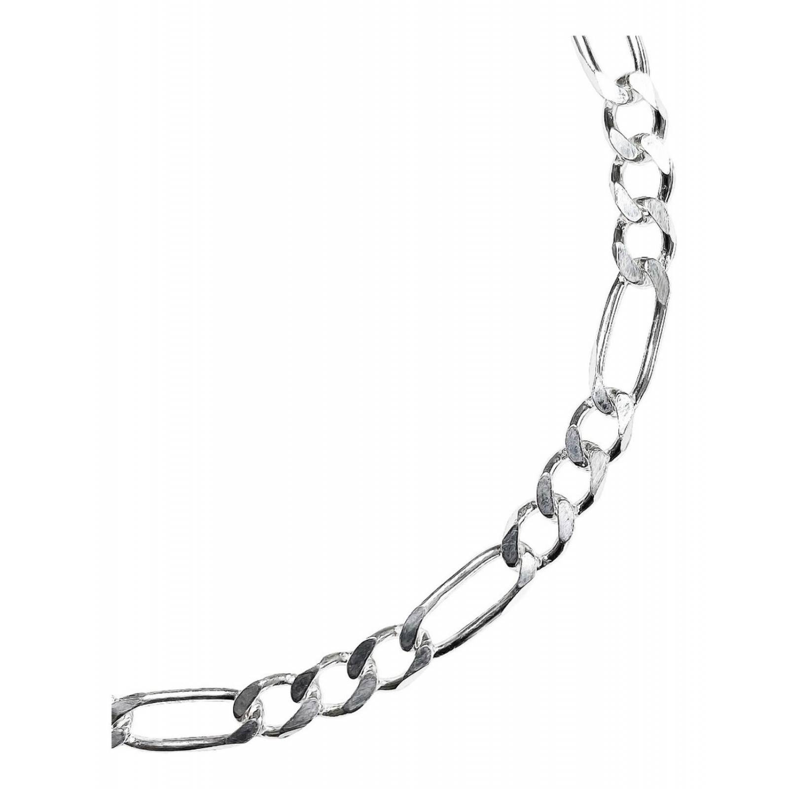Esclava Pulsera Fígaro 3x1 Caballero Hombre Plata 925 5 Mm 7 cm - 20 cm Largo/Ancho: 20 cm x 5 mm Plateado