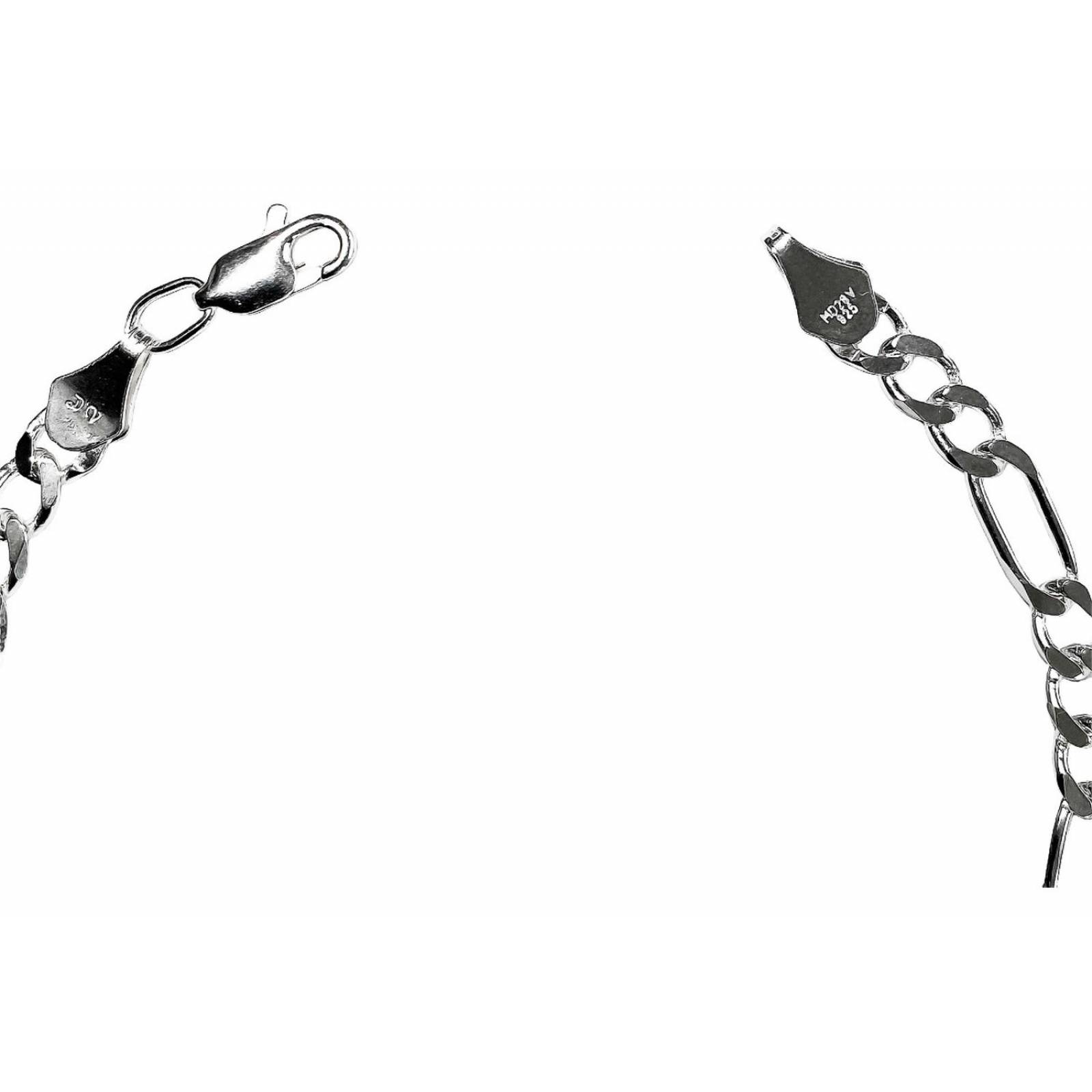 Esclava Pulsera Fígaro 3x1 Caballero Hombre Plata 925 5 Mm 7 cm - 20 cm Largo/Ancho: 20 cm x 5 mm Plateado