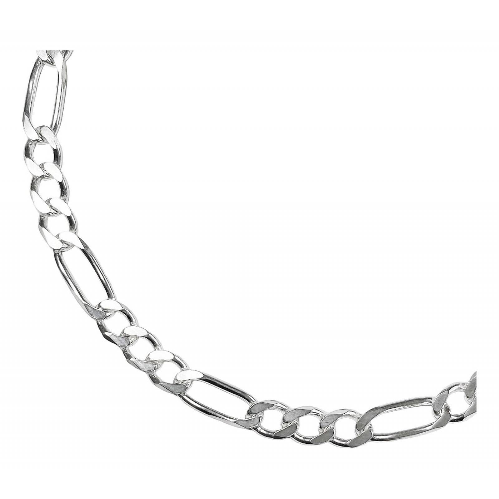 Esclava Pulsera Fígaro 3x1 Caballero Hombre Plata 925 5 Mm 7 cm - 20 cm Largo/Ancho: 20 cm x 5 mm Plateado