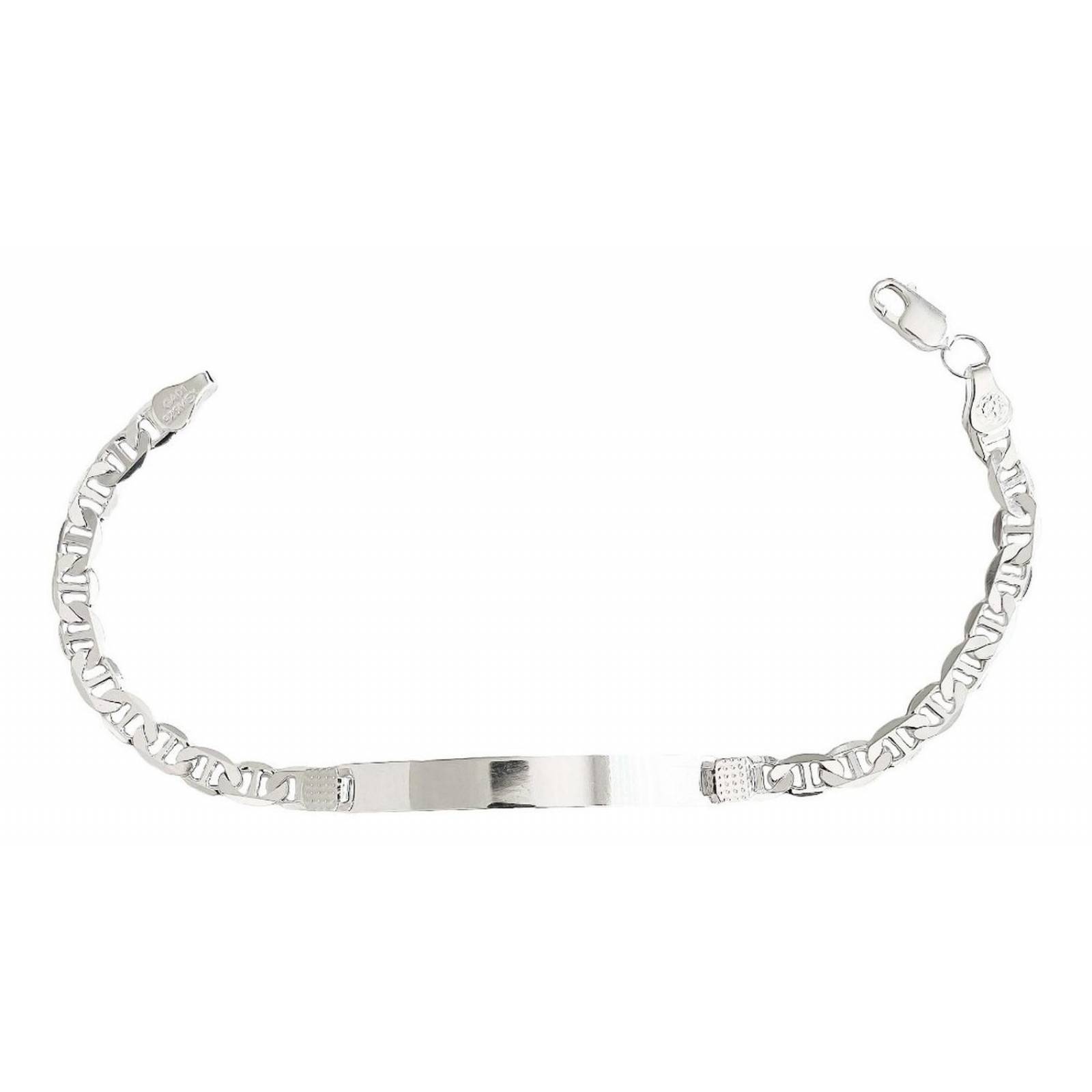 Esclava Pulsera Placa Gucci Gruesa Hombre Plata 925 5 Mm 