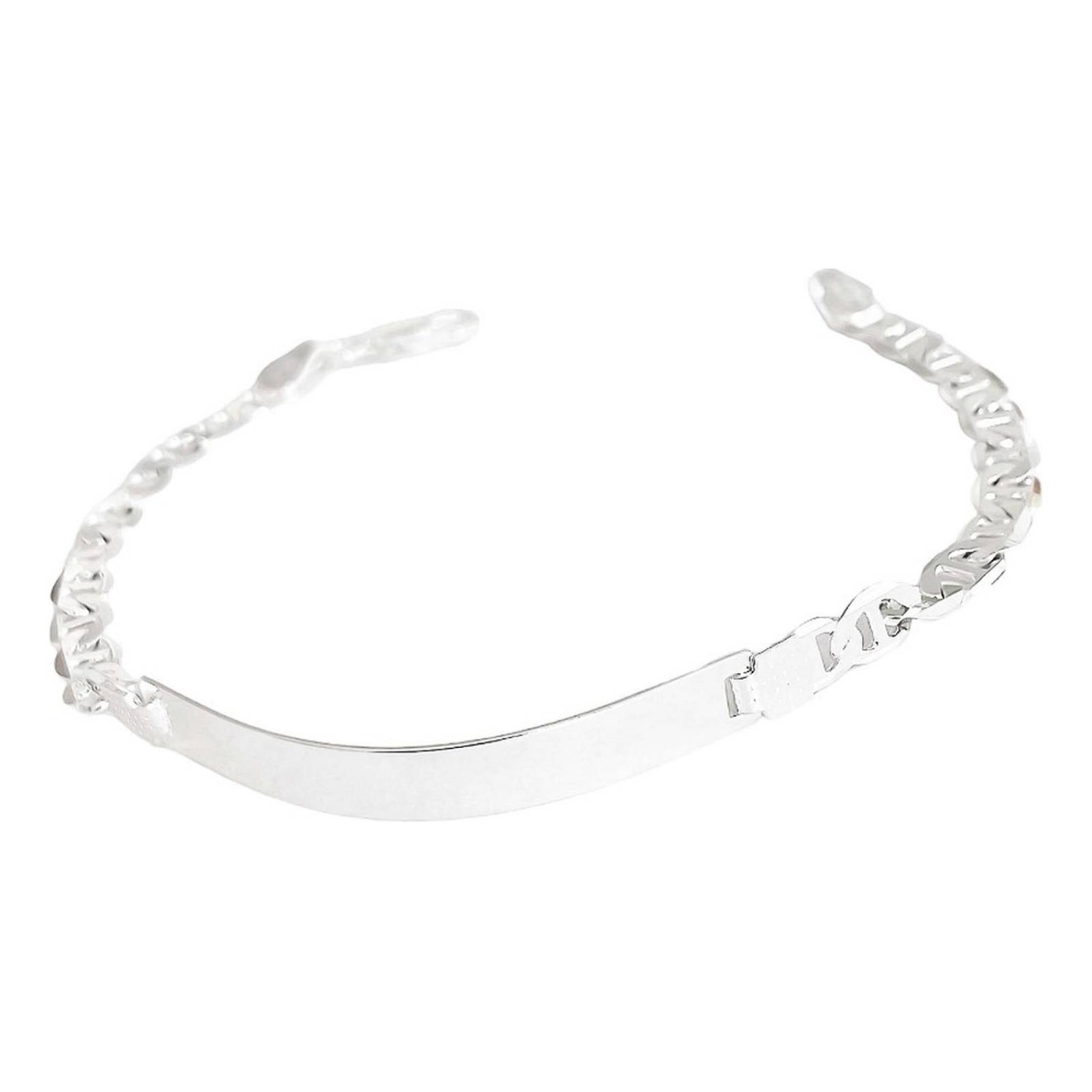 Esclava Pulsera Placa Gucci Gruesa Hombre Plata 925 5 Mm 