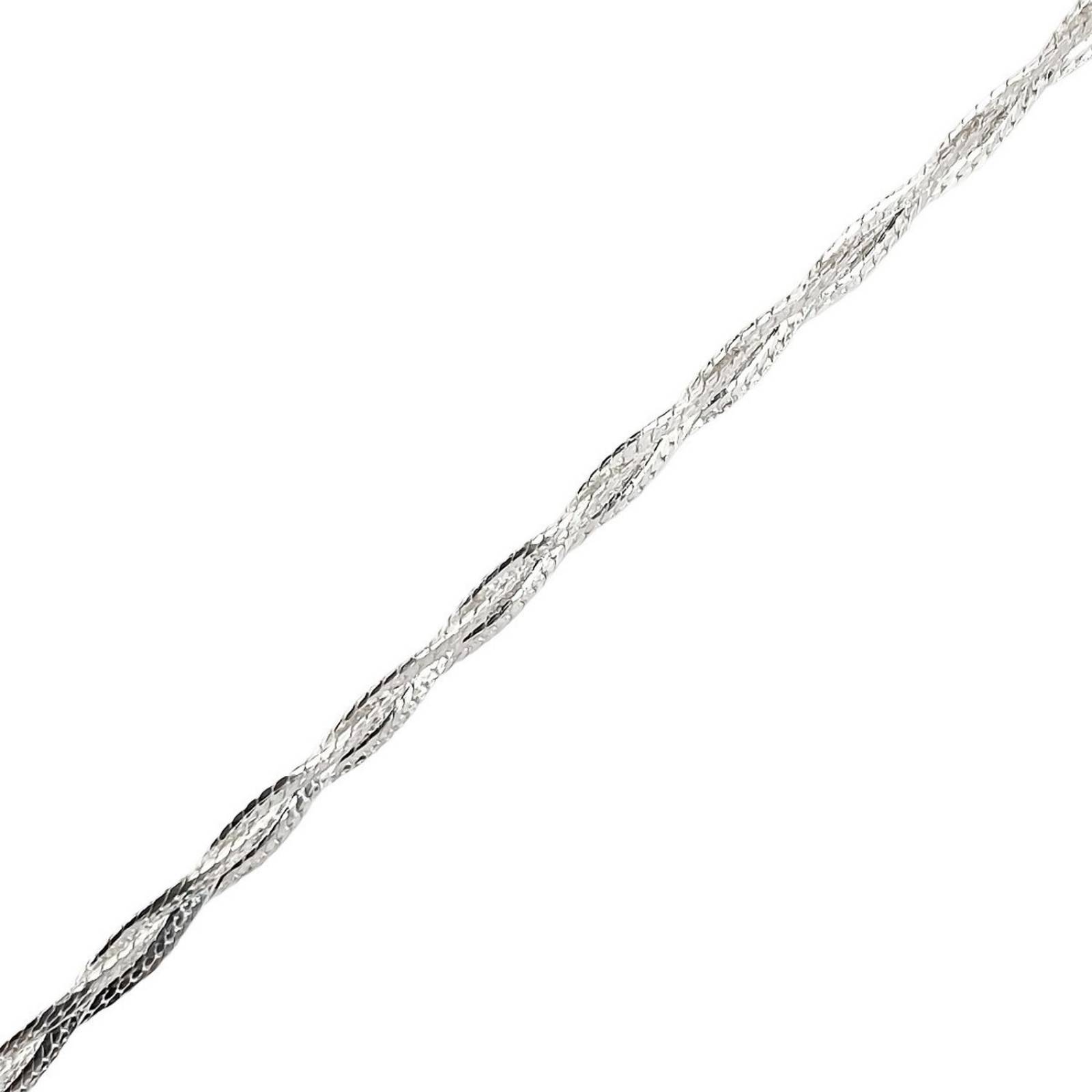 Pulsera Dama Esclava Trenzada Florentina Plata Ley 925 6 cm - 19 cm 3 trenzas Largo/Ancho: 19 cm x 4 mm