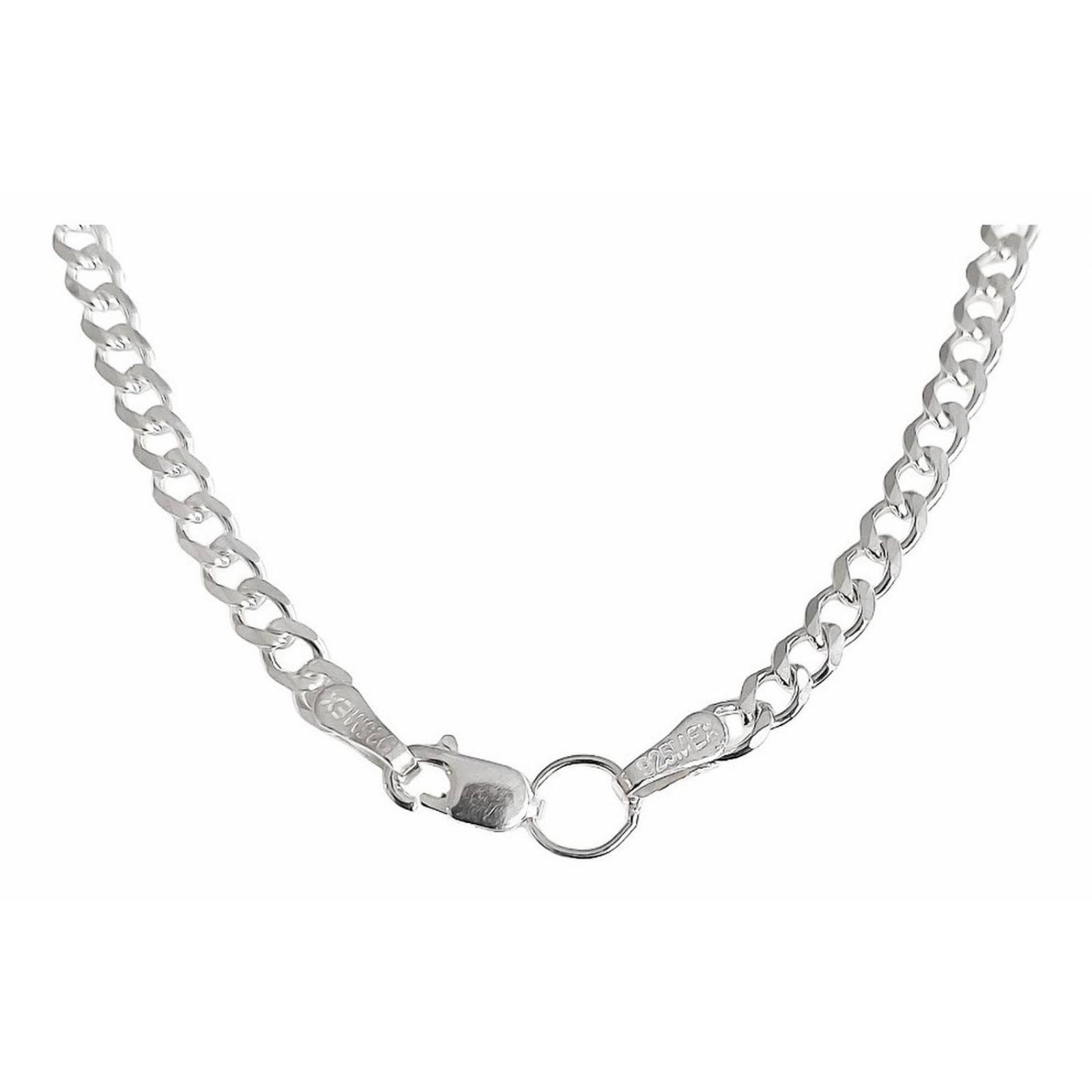 Cadena Cubana Barbada Plata 925 Hombre Mujer 60 Cm X 4 Mm 