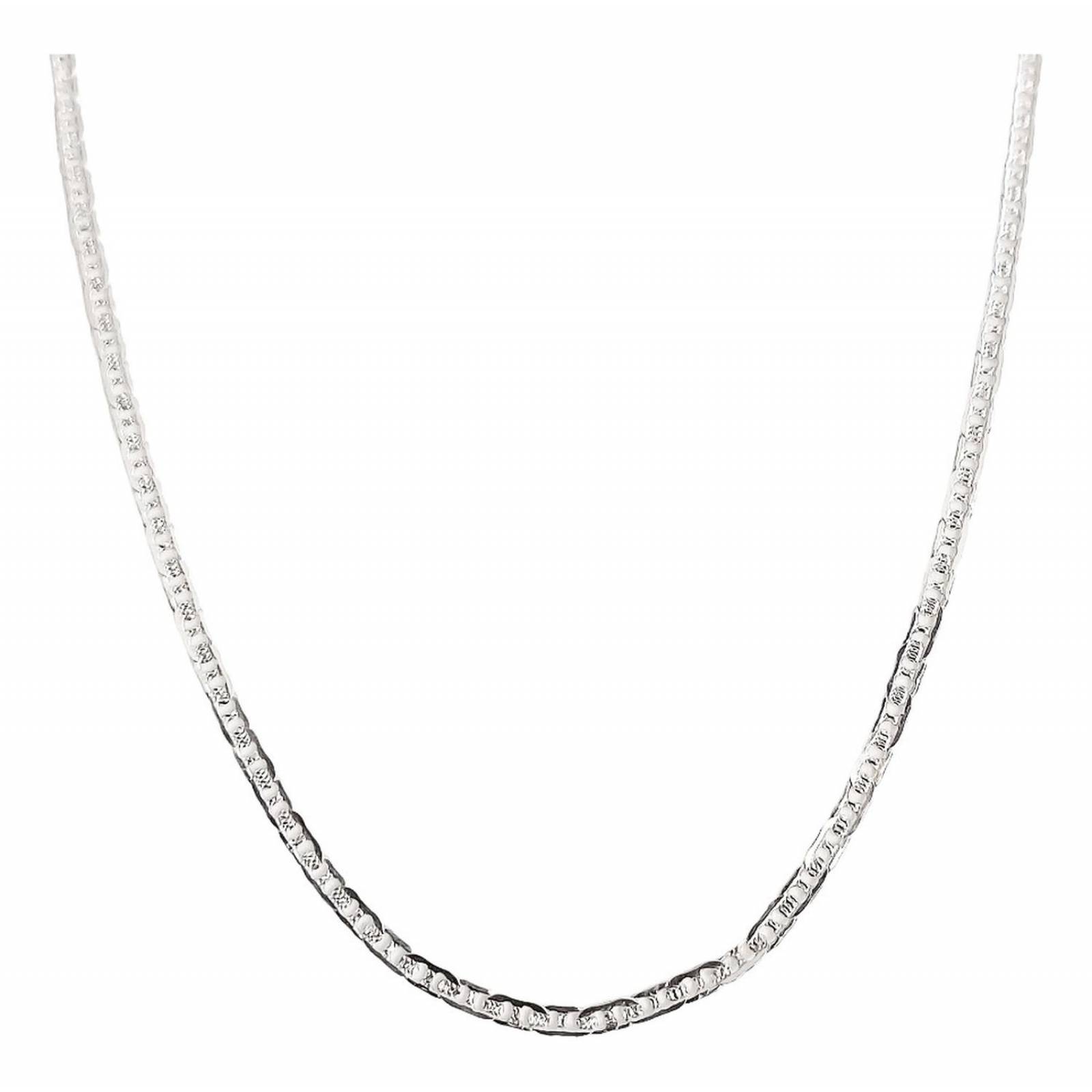 Cadena Plata Ley 925 NKlaus - Con 6 Diamantes, Ancho 3.20 Mm, Largo 45-60 Cm, Aprox. 7-9.5 G