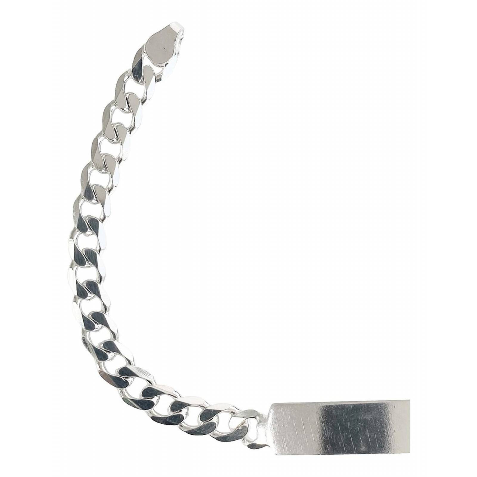 Esclava Hombre Pulsera Cubana Plata 925 Placa Lisa 6 Mm Plateado Largo/Ancho: 22 cm x 5 mm 7 cm - 22 cm