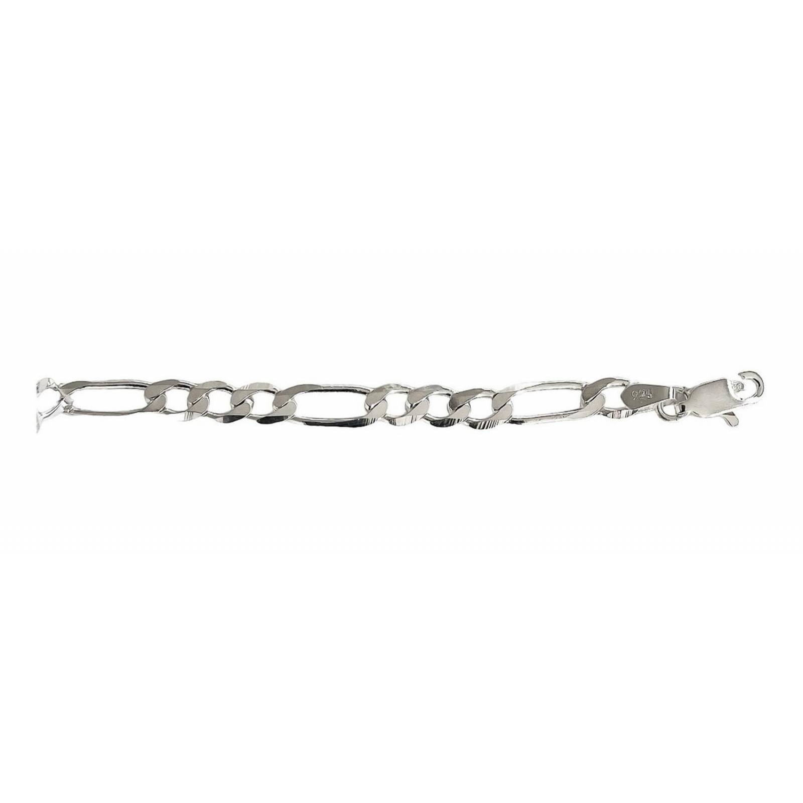 Esclava Hombre Pulsera Fígaro Plata 925 Placa Lisa 6 Mm Largo/Ancho: 20 cm x 6 mm 7 cm - 20 cm Plateado