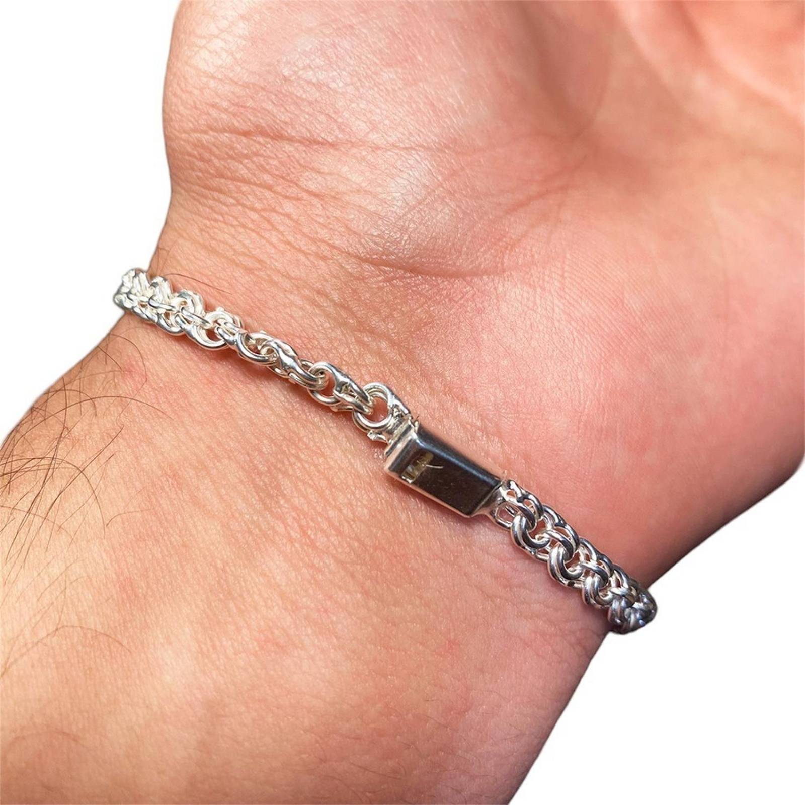 Pulsera San Judas Tadeo Esclava Plata Solida Ley 925 Verde 2 Largo/Ancho: 20 cm x 5 mm 6 cm - 20 cm