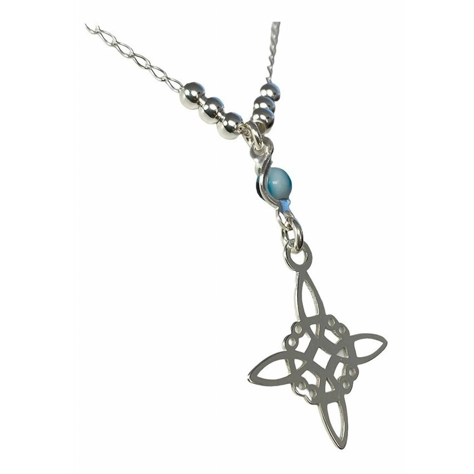 Gargantilla Ajustable Nudo De Bruja Ojo Turco Plata 925 Liso azul Alto/Ancho: 2.3 cm x 2 cm