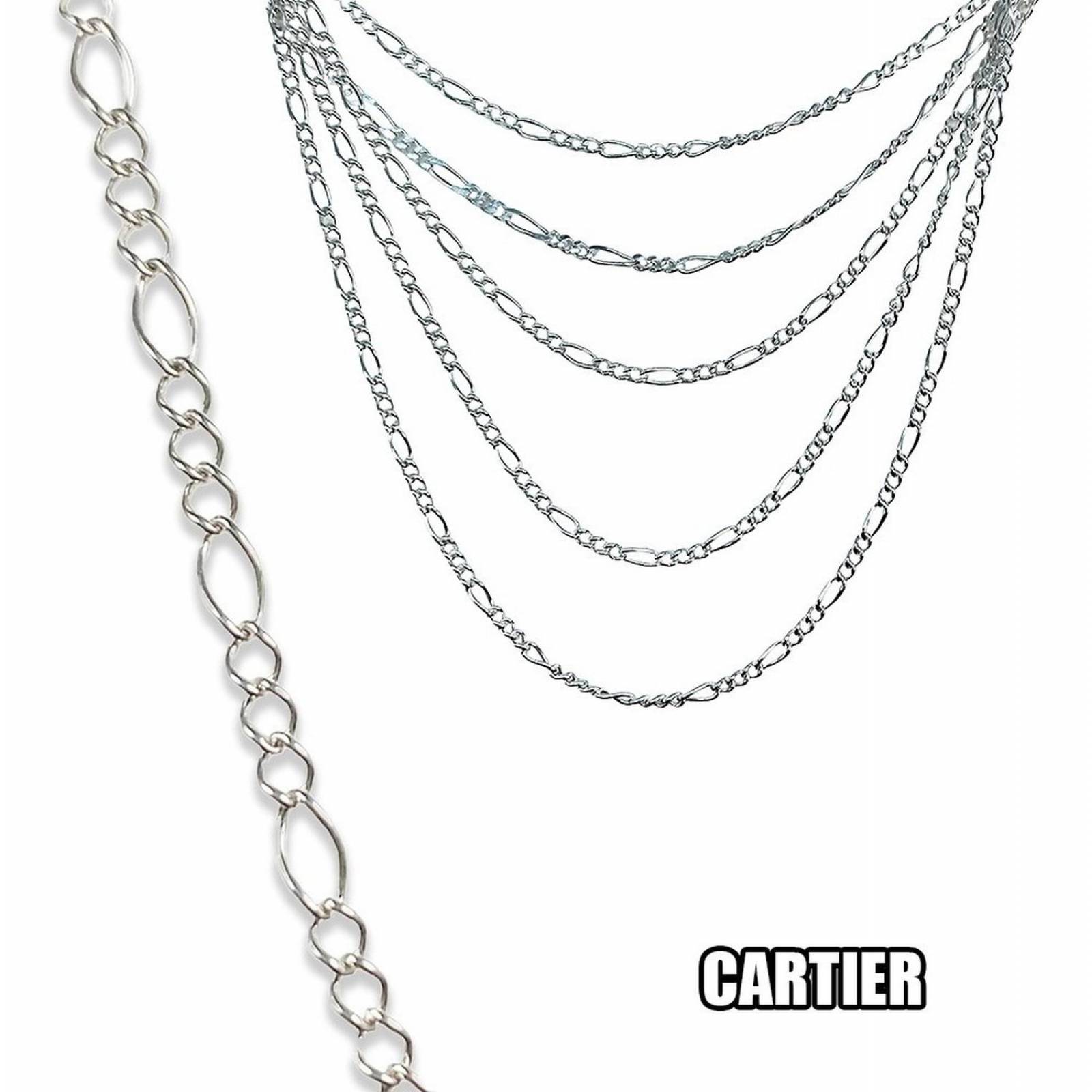 Cadena Tejido Cartier O 3x1 Plata Solida 925 60cm X 0.15cm