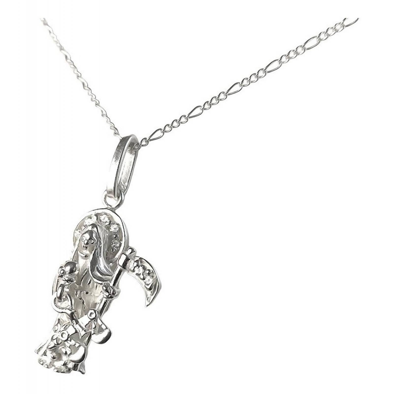 Dijes Santa Muerte En Plata Solida 925 + Cadena Plata 925 