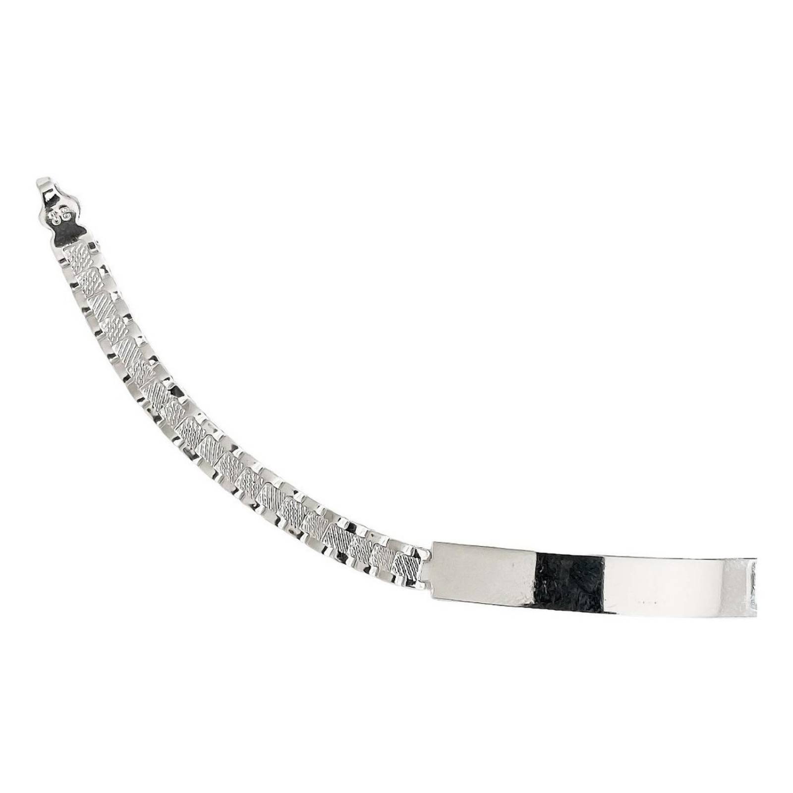 Pulsera Rolex Hombre Caballero Esclava Placa Plata 925 5 Mm Plateado Largo/Ancho: 19.5 cm x 5 mm 6 cm - 19.5 cm