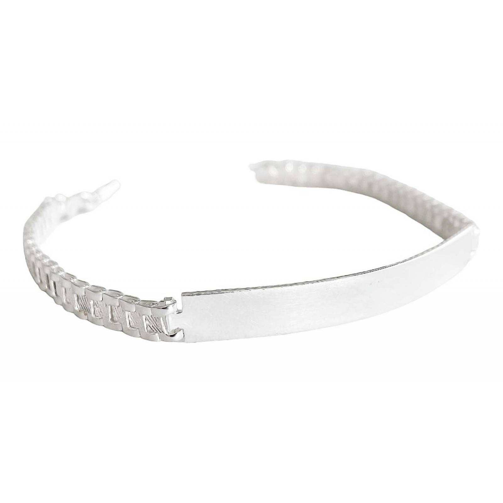 Pulsera Rolex Hombre Caballero Esclava Placa Plata 925 5 Mm Plateado Largo/Ancho: 19.5 cm x 5 mm 6 cm - 19.5 cm