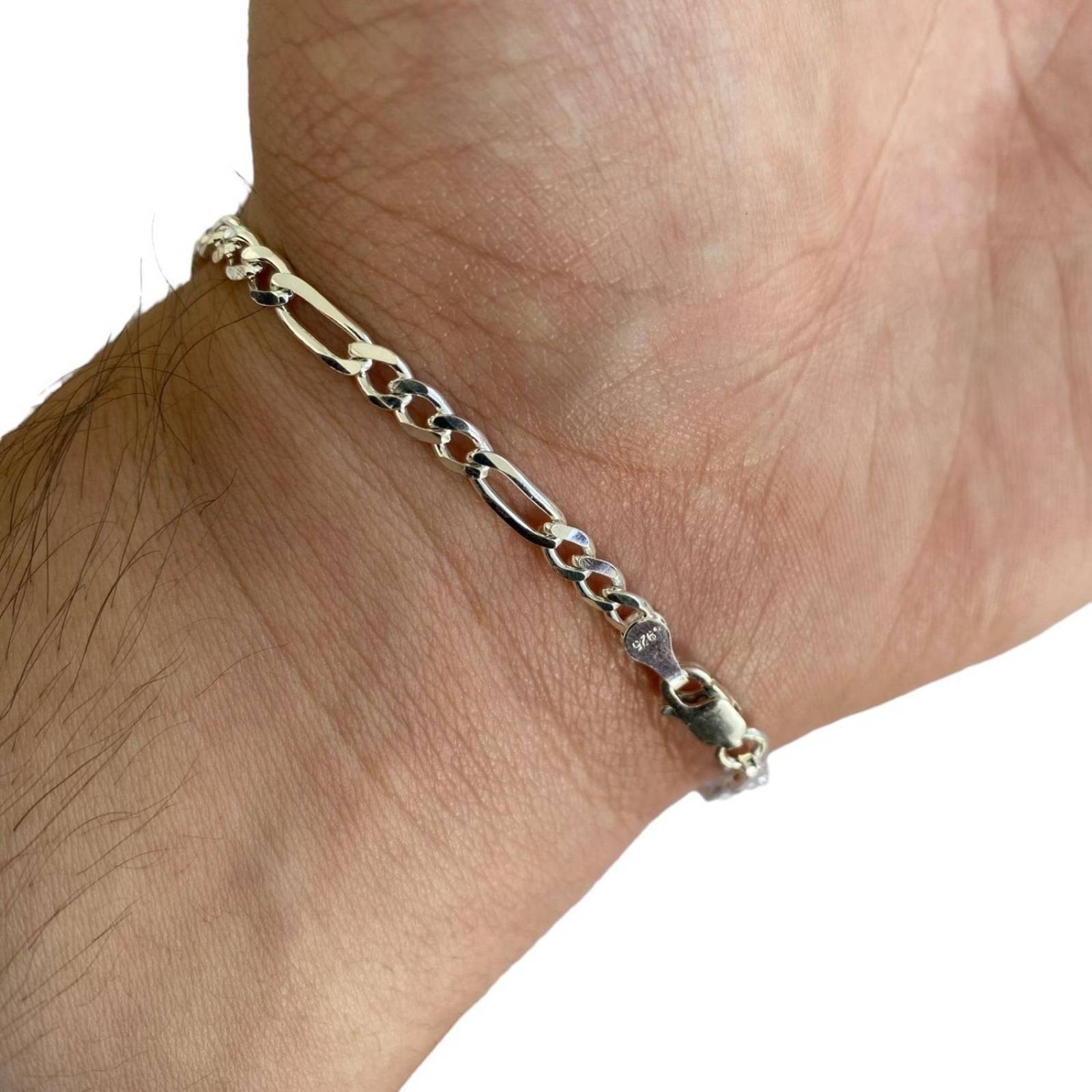 Pulsera Santa Muerte Grande Lisa Esclava Plata Ley 925 Con placa plateado Largo/Ancho: 17.5 cm x 3.5 mm 6 cm - 17.5 cm