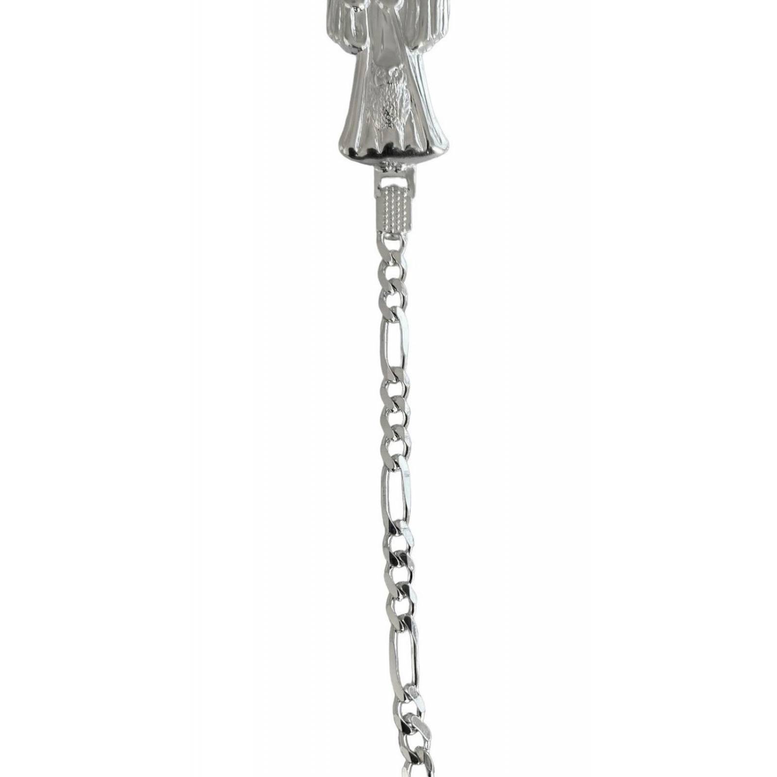 Pulsera Santa Muerte Grande Lisa Esclava Plata Ley 925 Con placa plateado Largo/Ancho: 17.5 cm x 3.5 mm 6 cm - 17.5 cm