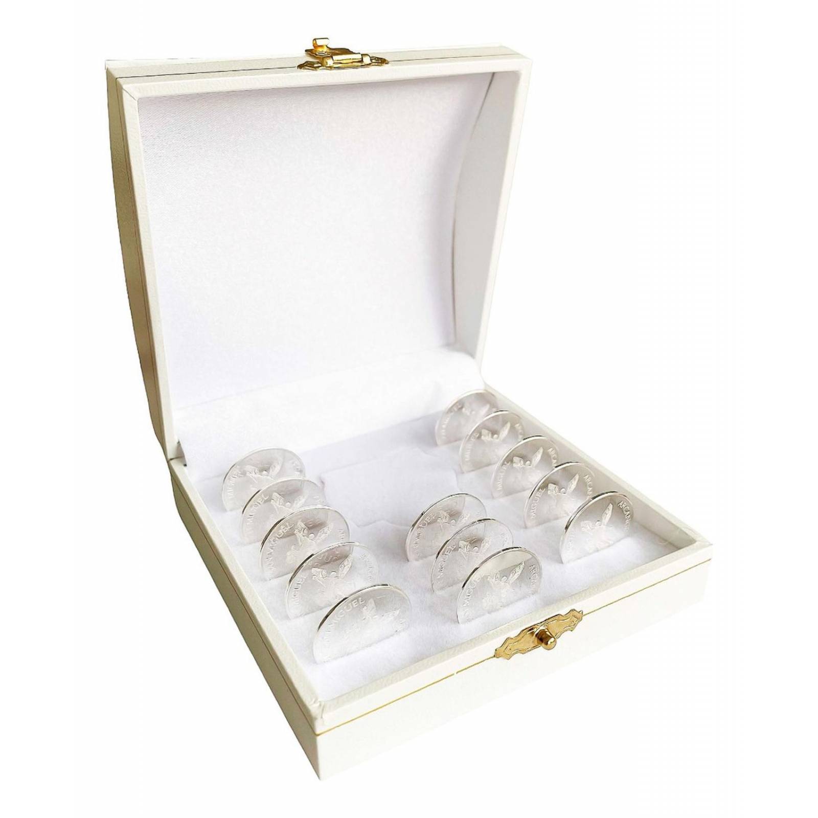 Juego Arras Matrimoniales Boda Cristiana Plata Ley .999 2 Cm San Benito Alto/Ancho: 2 cm x 2 cm