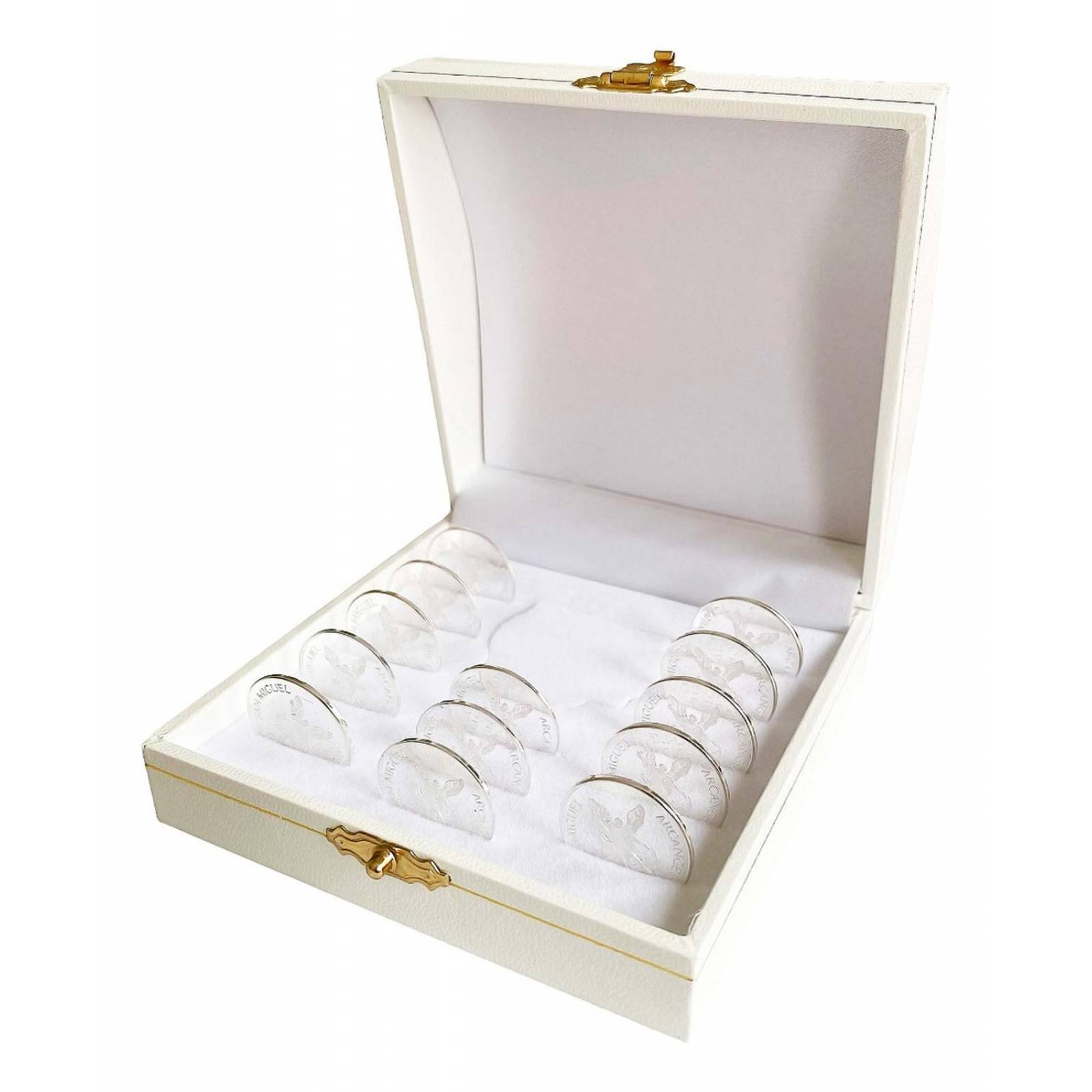 Juego Arras Matrimoniales Boda Cristiana Plata Ley .999 2 Cm San Benito Alto/Ancho: 2 cm x 2 cm