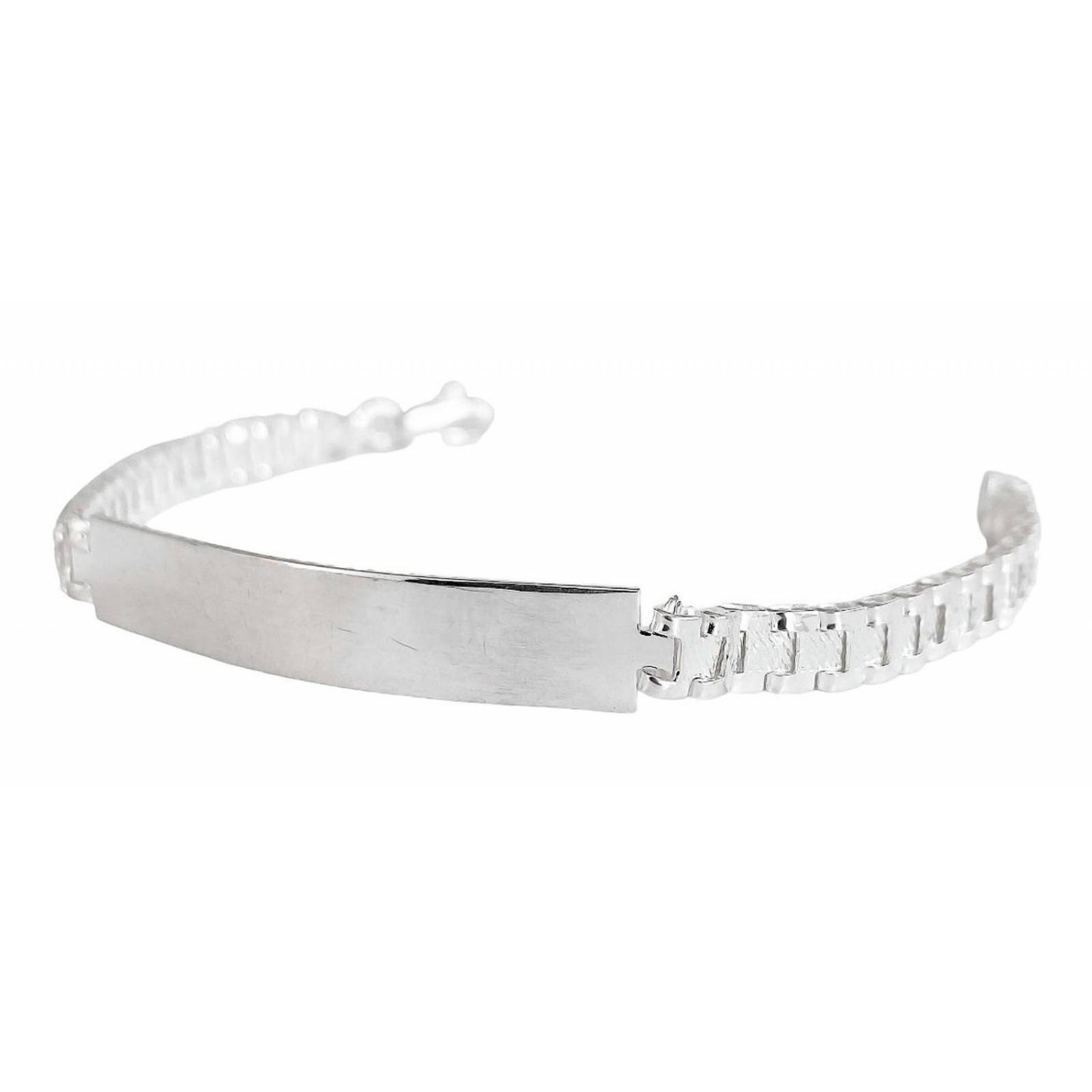 Pulsera Rolex Mujer Esclava Placa Plata Solida Ley 925 5 Mm Plateado Largo/Ancho: A elección x 5 mm 6 cm - 17 cm