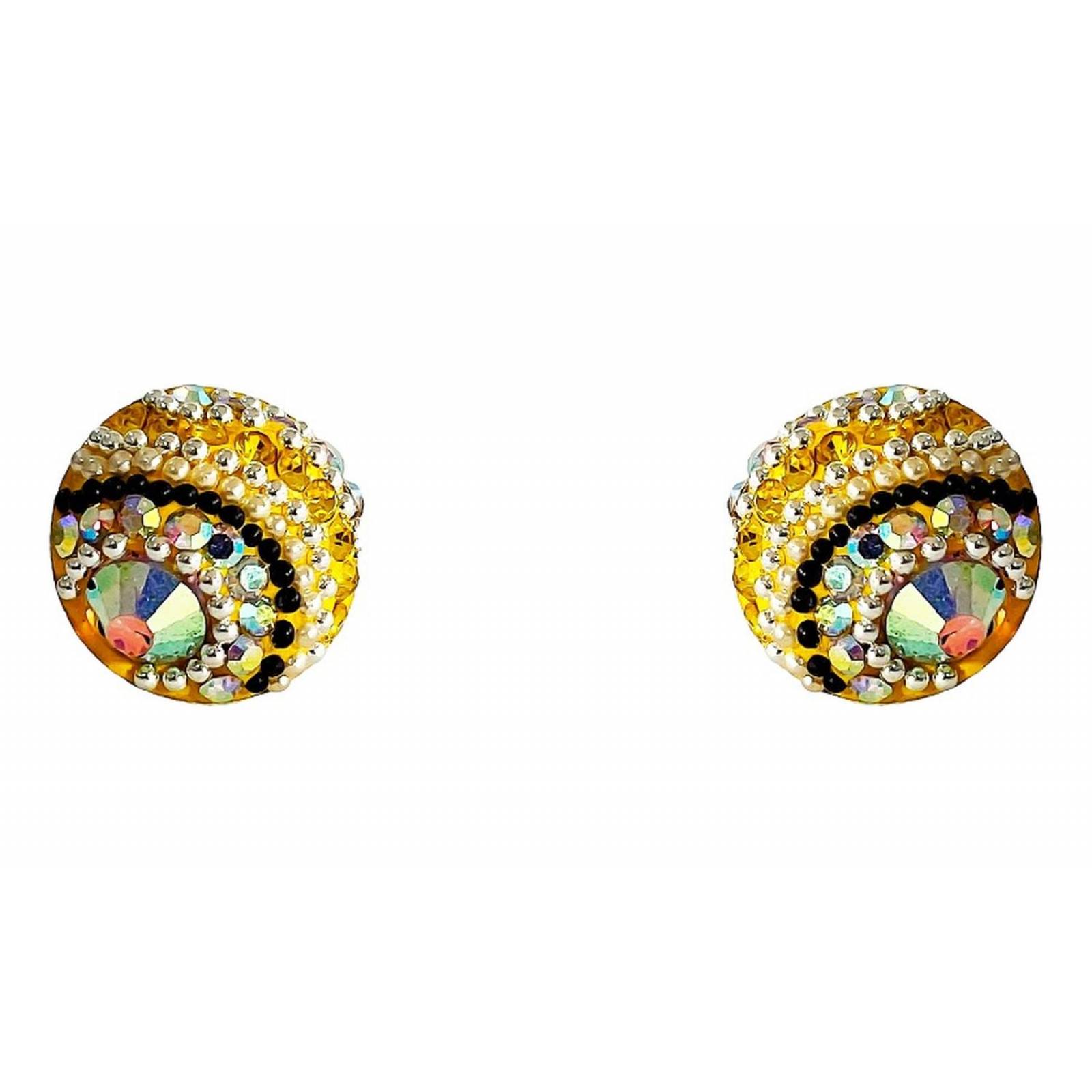 Juego Gigante Completo Artesanal Pavo Real Piedras Plata 925 Amarillo Alto/Ancho: 6 cm x 2.5 cm