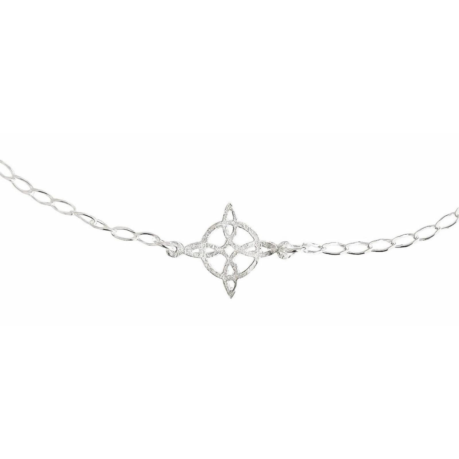 Pulsera Sencilla Nudo De Bruja Celta Liso Plata Ley 925 Plateado Largo/Ancho: 17.5 cm x 2 mm 6 cm - 17.5 cm