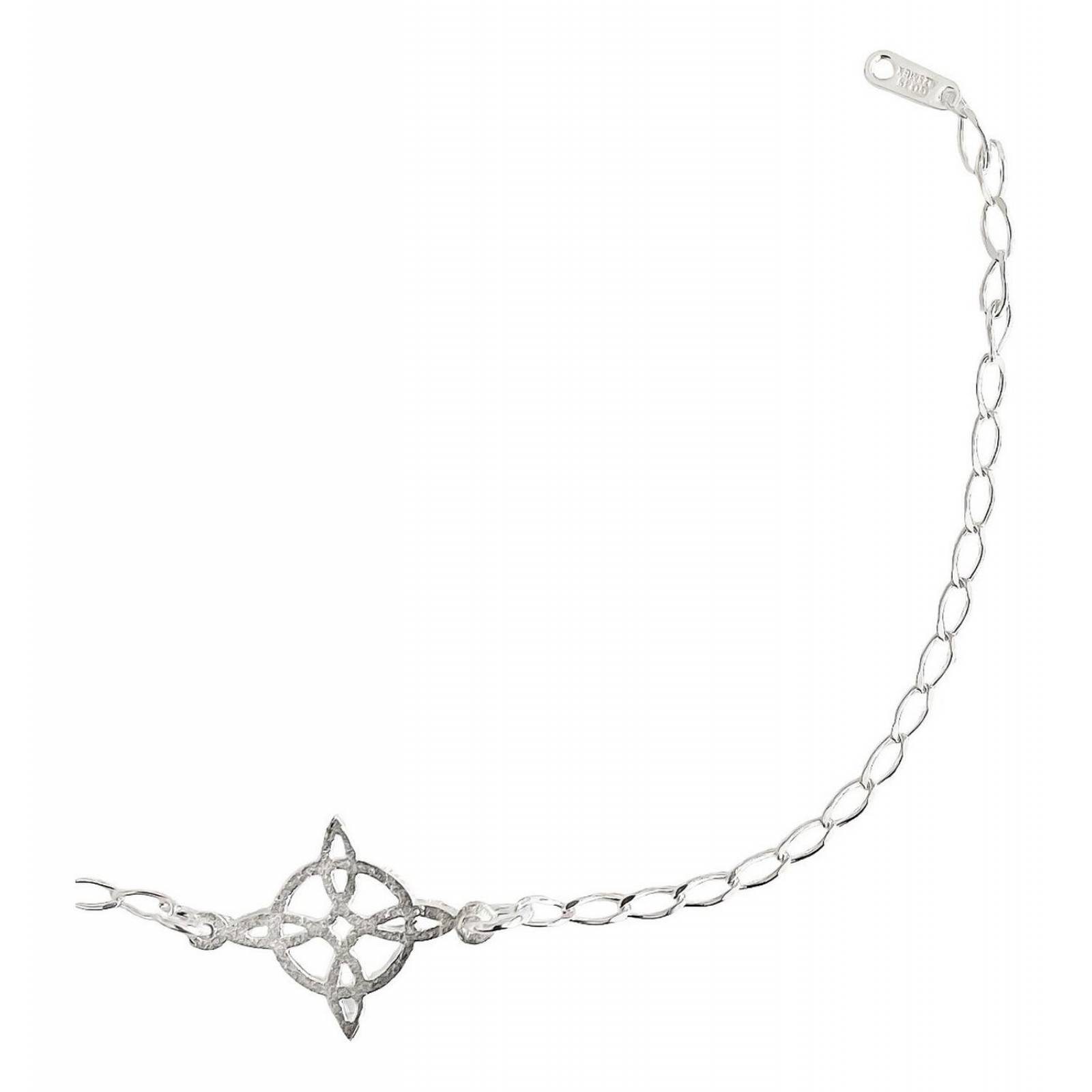 Pulsera Sencilla Nudo De Bruja Celta Liso Plata Ley 925 Plateado Largo/Ancho: 17.5 cm x 2 mm 6 cm - 17.5 cm